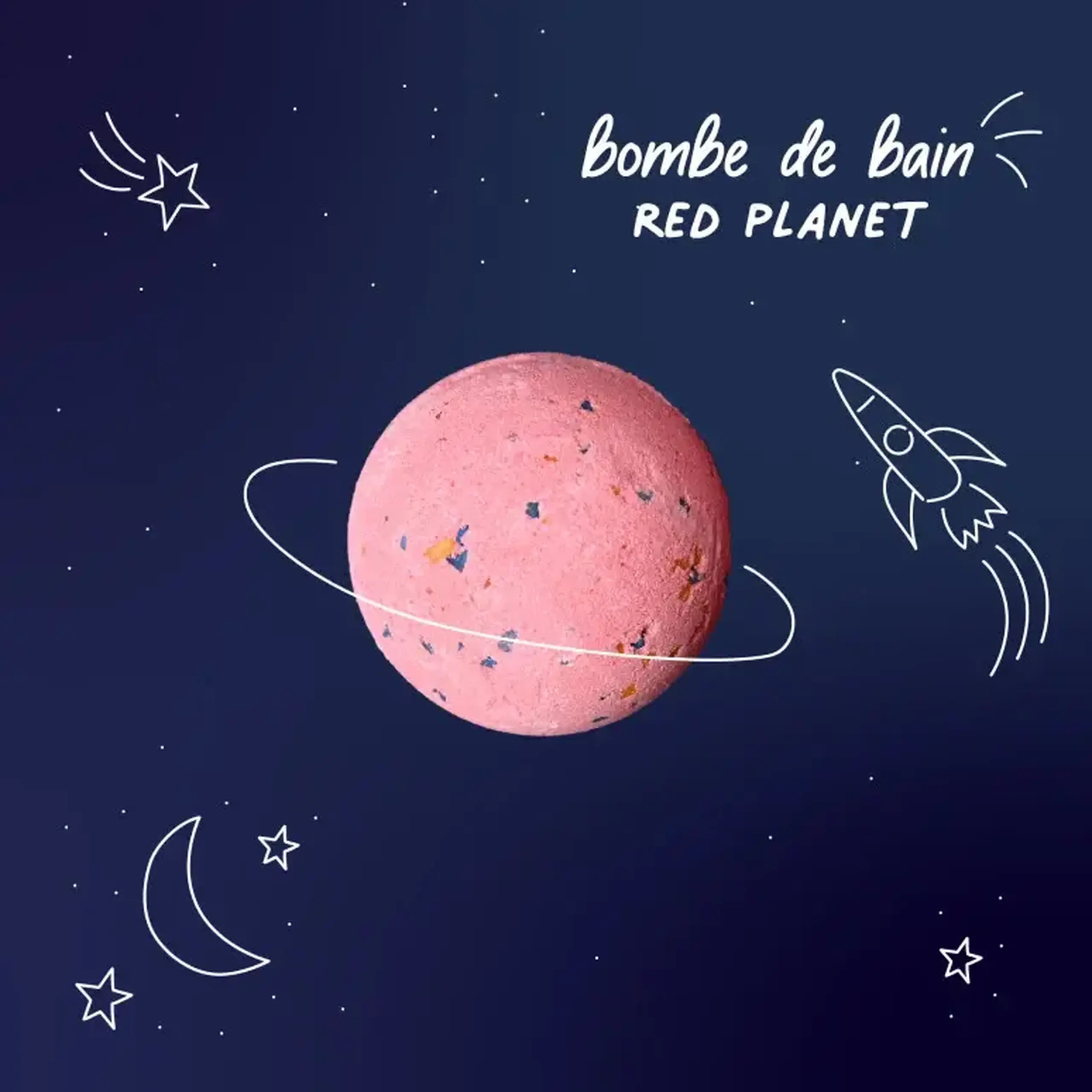 Bilă efervescentă de baie Red Planet — Nailmatic Kids