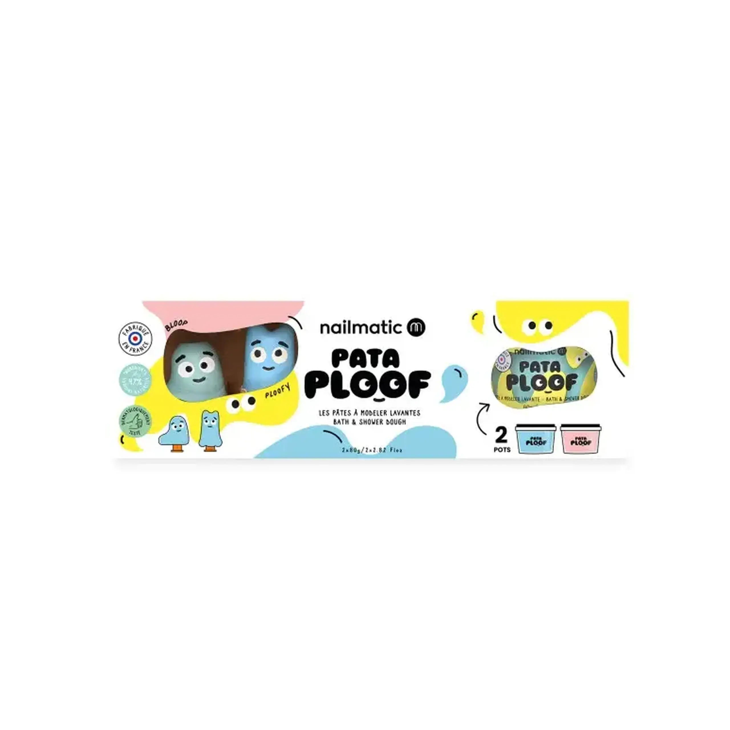 Set Pataploof cu plastilină lavantă roz și albastră, Bloop și Ploofy — Nailmatic Kids