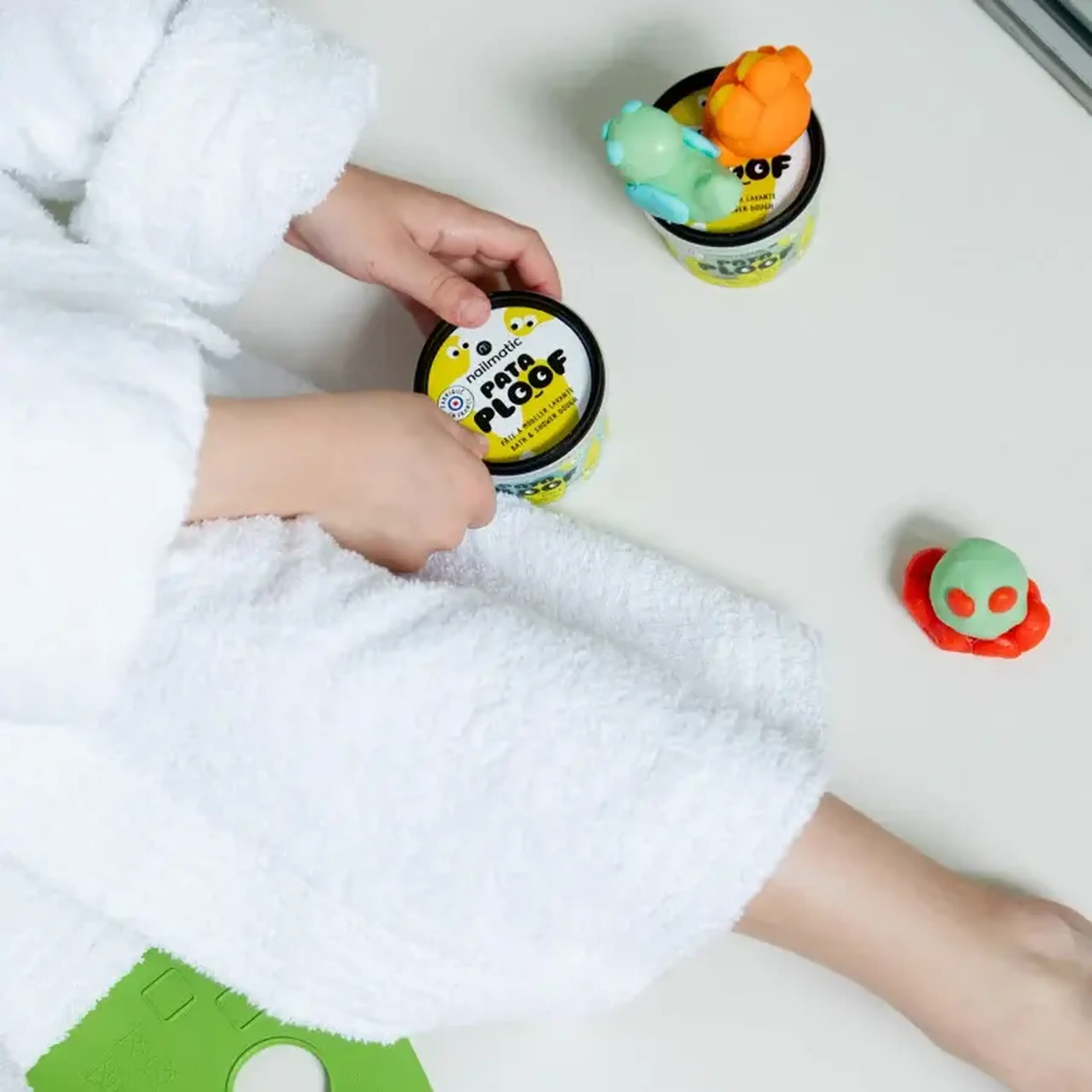Set Pataploof cu plastilină lavantă verde și roșie, Bloop — Nailmatic Kids