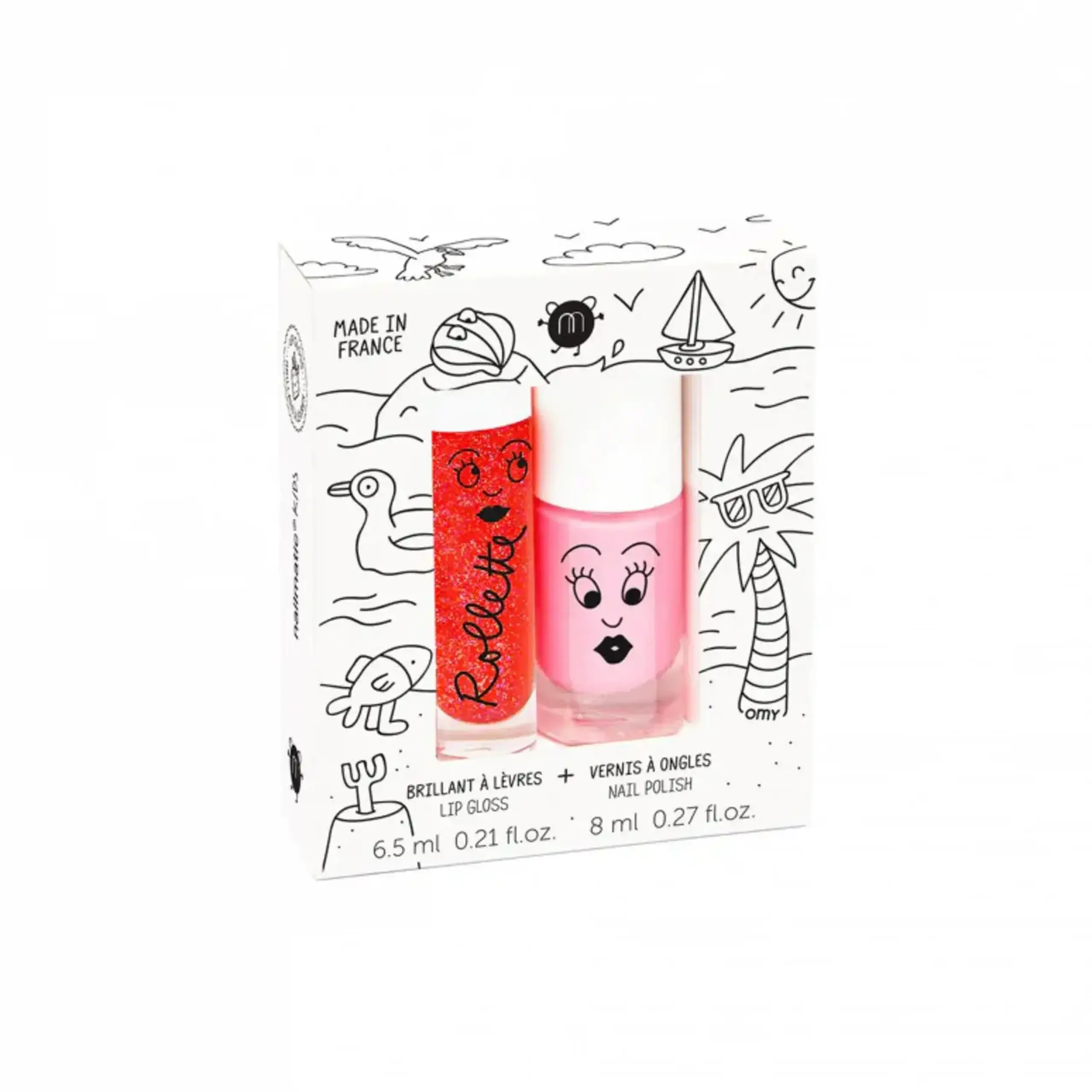 Set cu luciu de buze și ojă „Holidays” — Nailmatic Kids