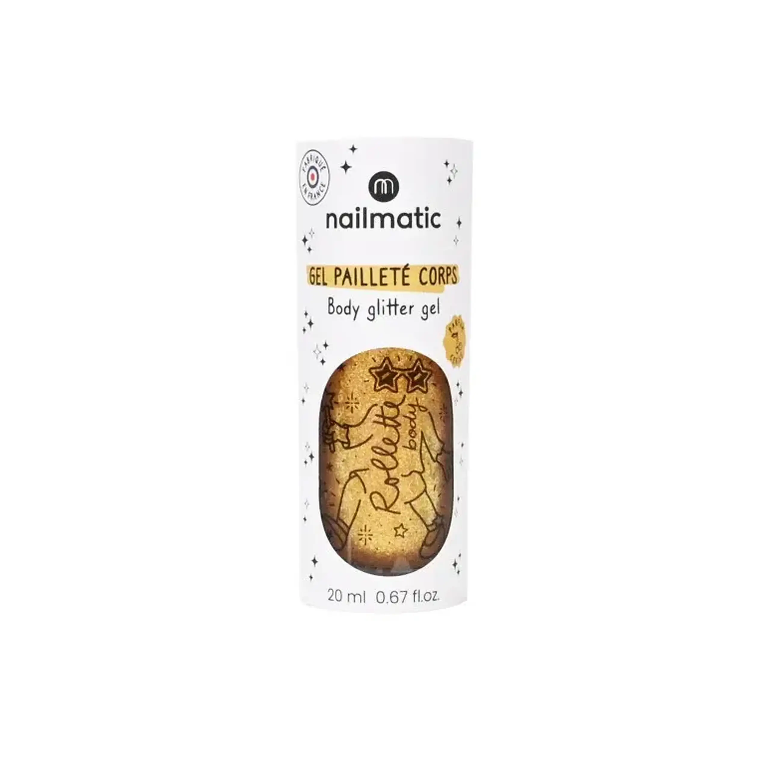 Gel de corp cu sclipici Body Rollette Yellow Gold — Nailmatic Kids
