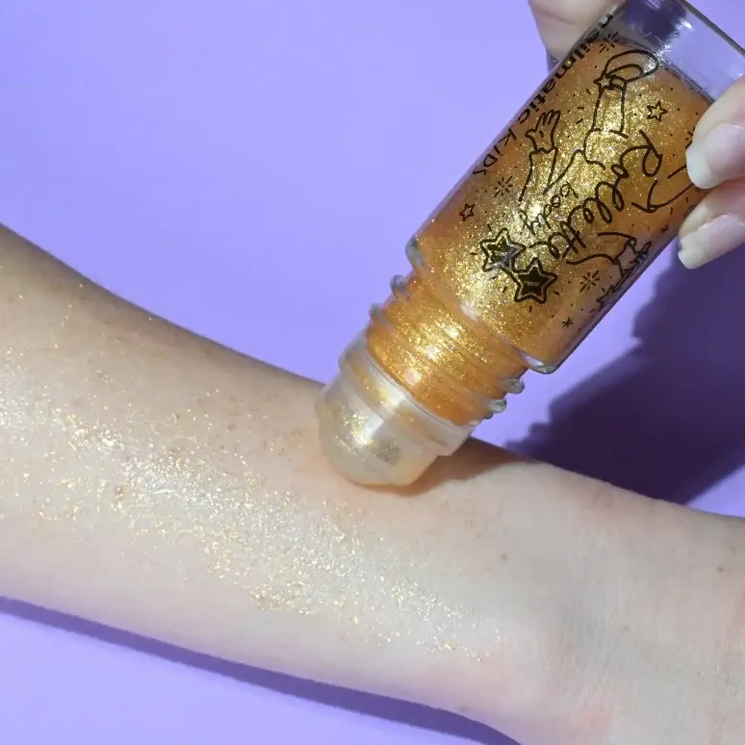 Gel de corp cu sclipici Body Rollette Yellow Gold — Nailmatic Kids