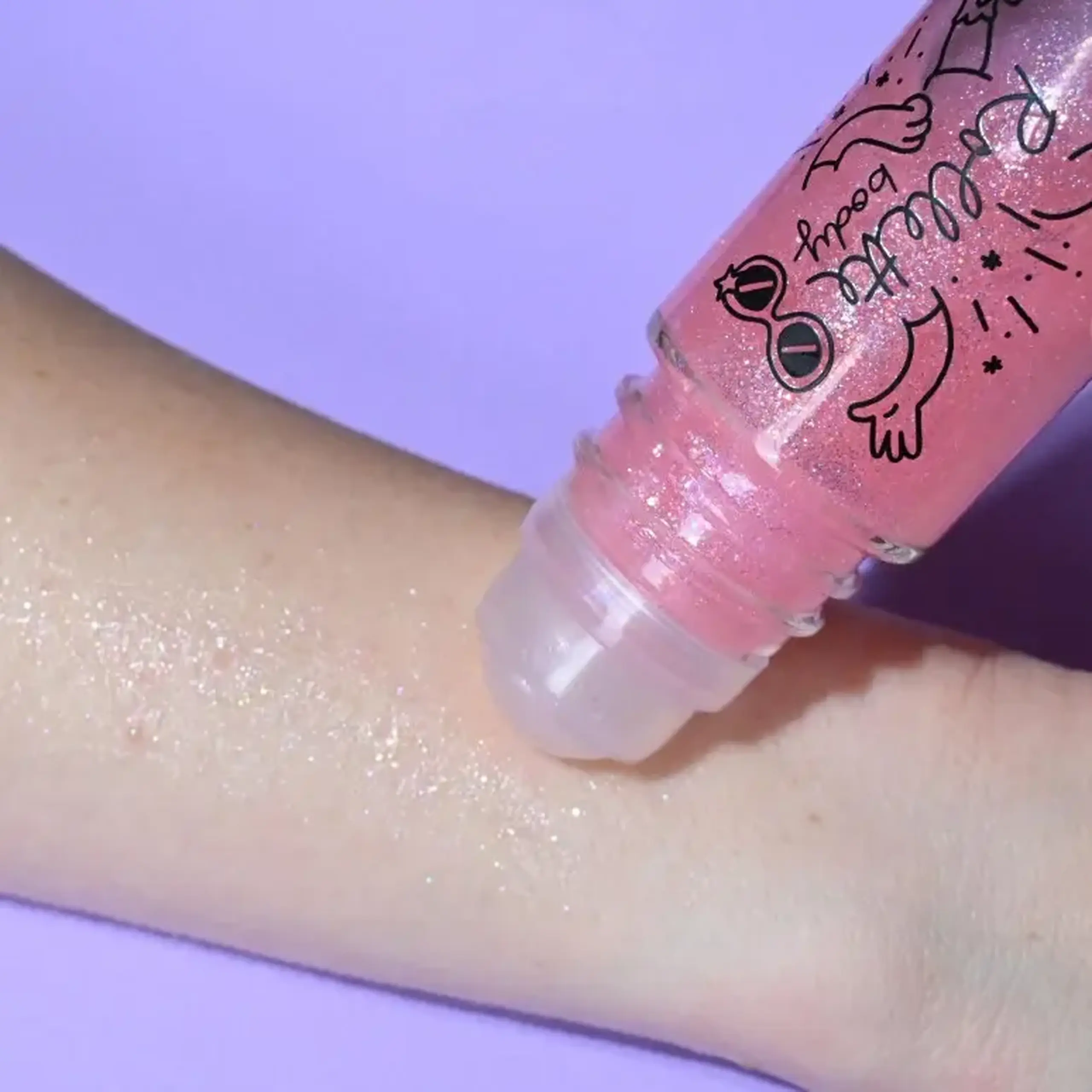 Gel de corp cu sclipici Body Rollette Raspberry — Nailmatic Kids