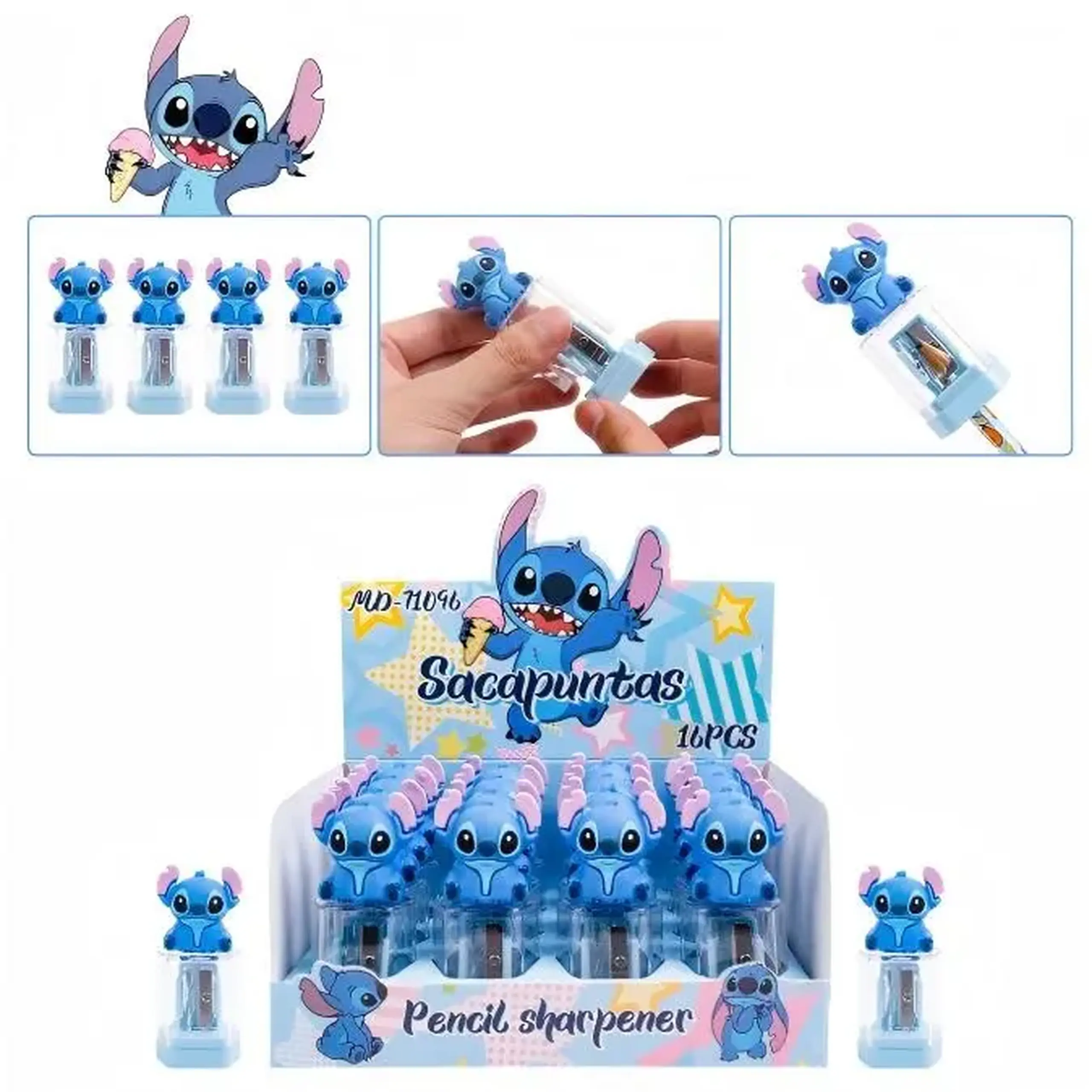 Set ascutitoare cu radiera (16 pcs)