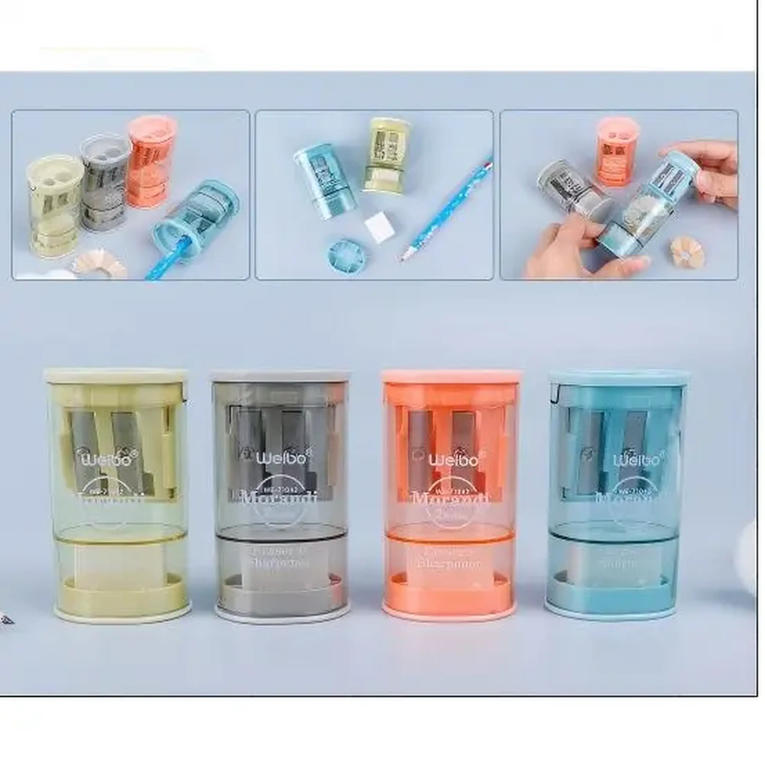 Set ascutitoare cu radiera (24 pcs)