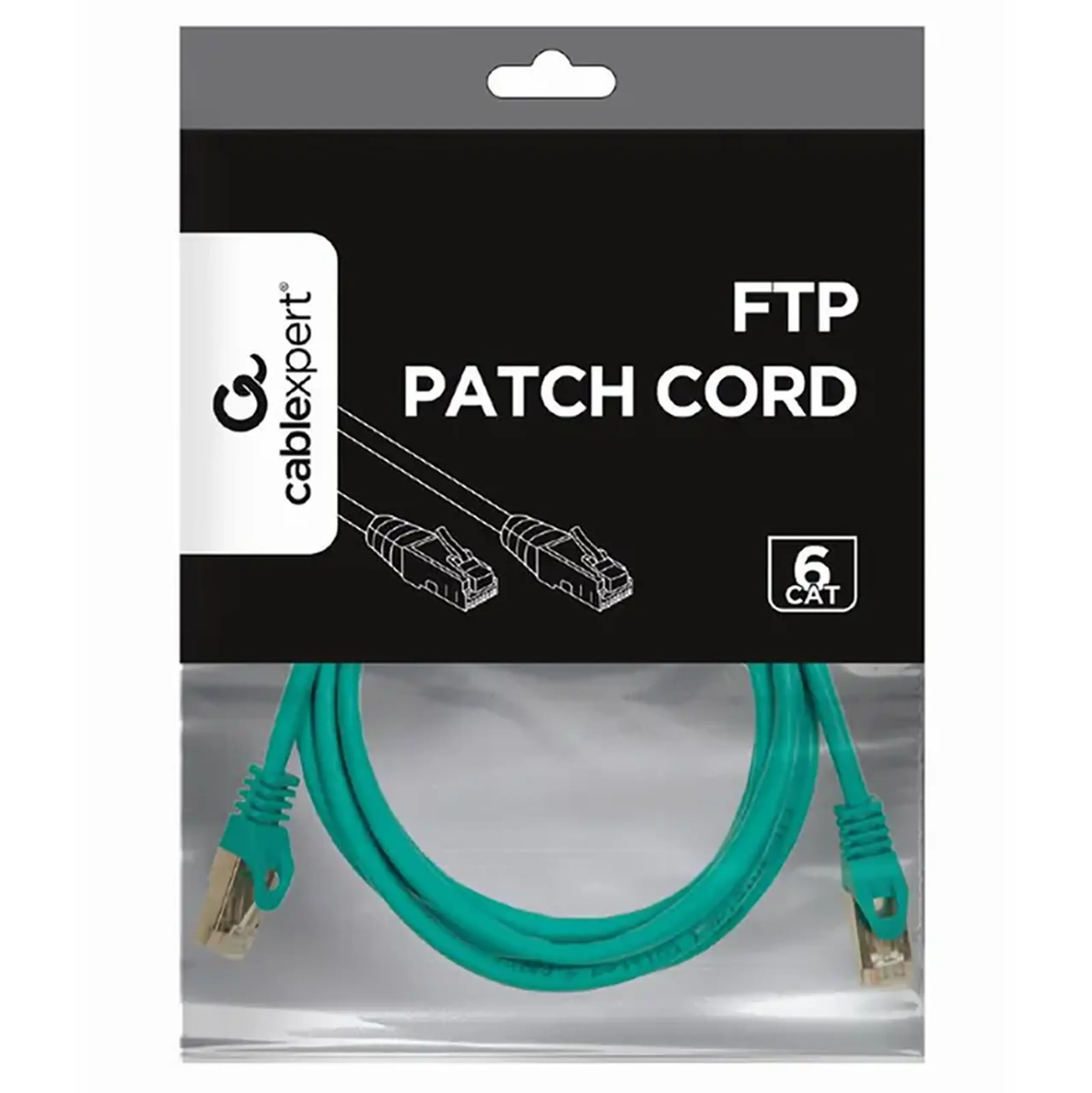 Patch cord Cablexpert PP6-2M/G, Cat6 FTP, 2m, Verde