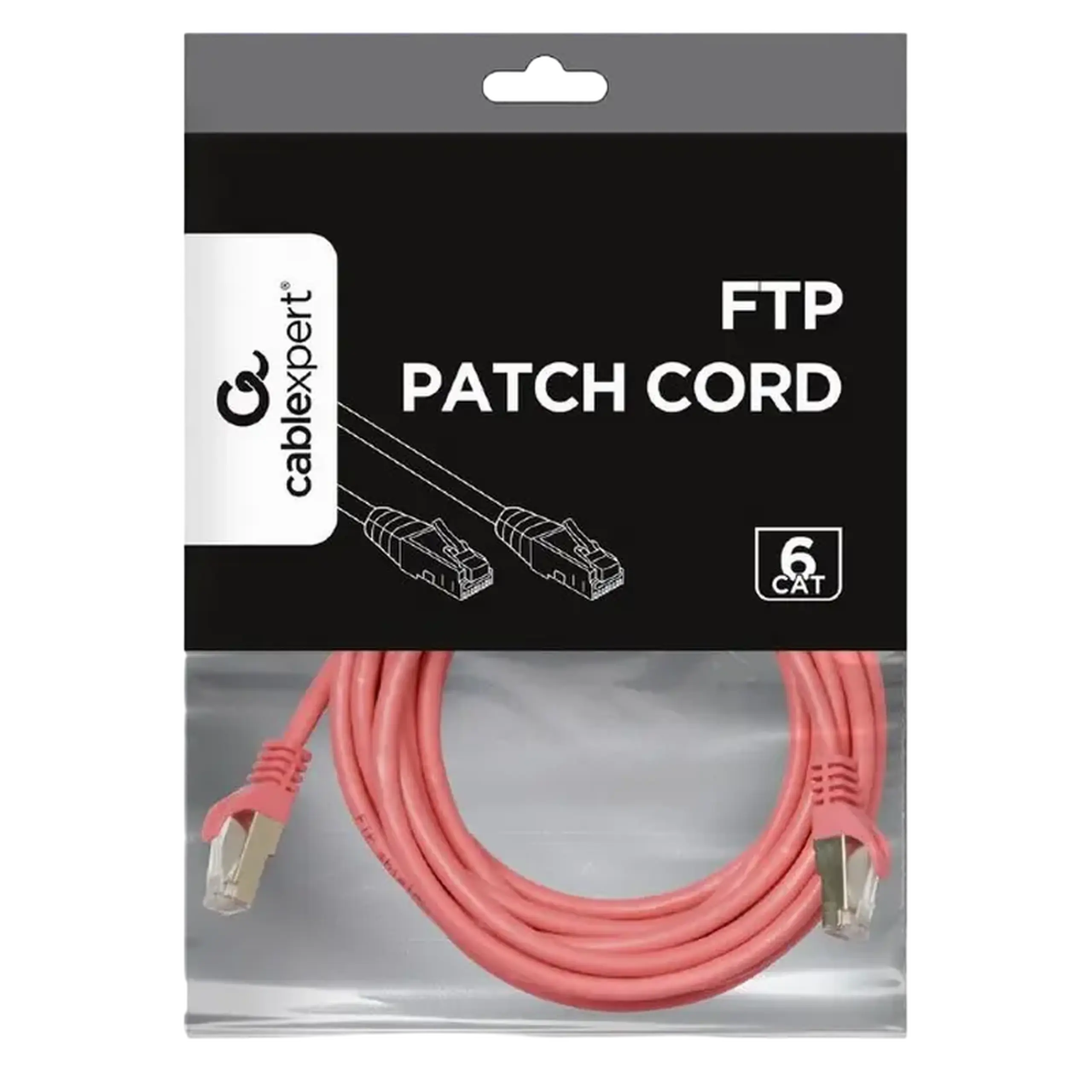 Patch cord Cablexpert PP6-5M/RO, Cat6 FTP, 5m, Roz