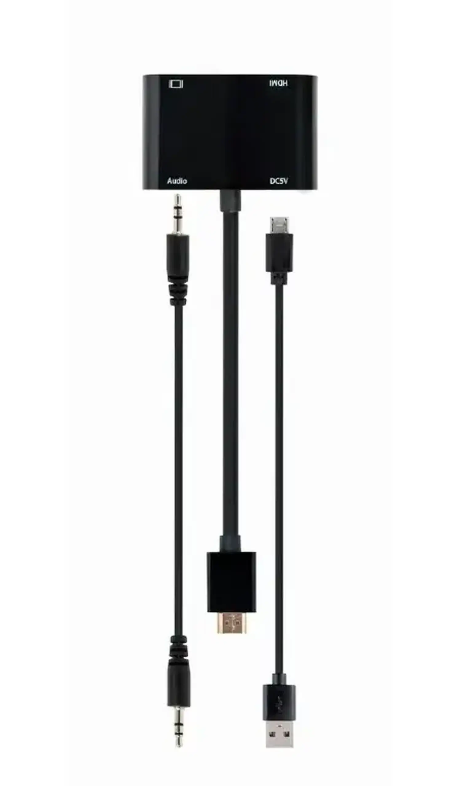 Adaptor Cablexpert A-HDMIM-HDMIFVGAF-01, HDMI (M) - HDMI (F) + VGA, 0.15 m, Negru