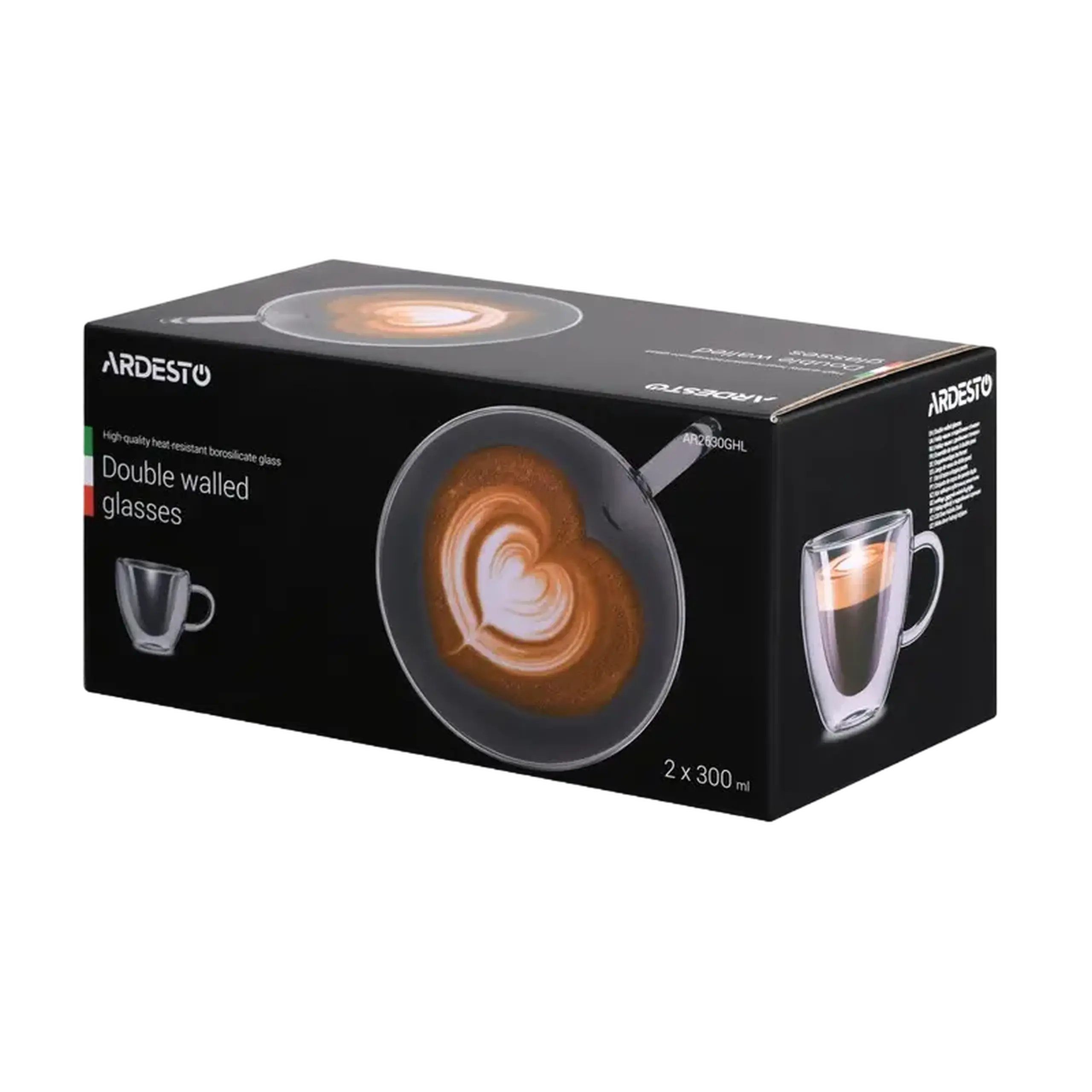 Set de pahare Ardesto 300 ml, 2 bucs, Transparent