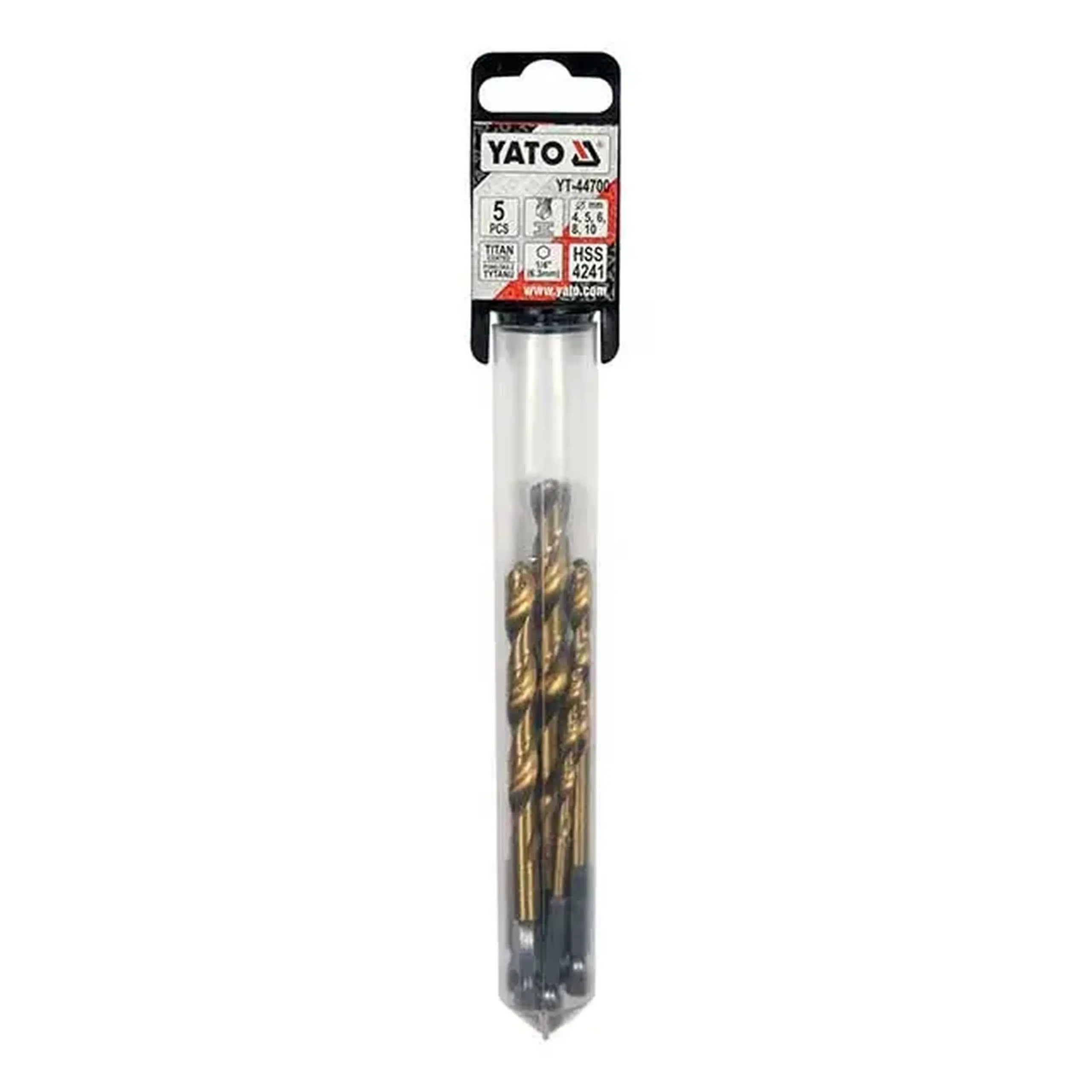 Set burghie 5 buc. pentru metal 4 - 10 mm Oțel HSS Hexagonal Yato