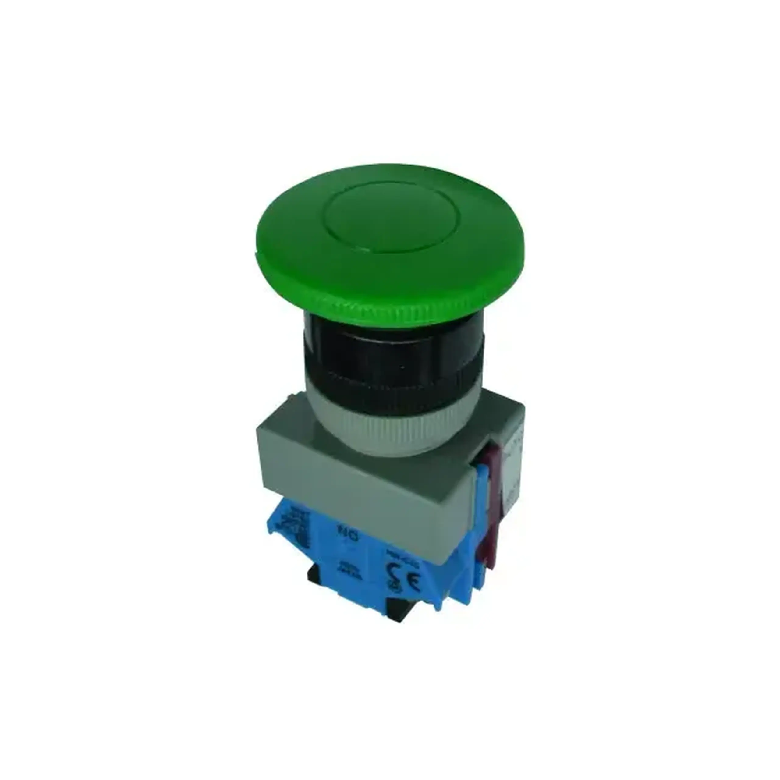 Buton KASAN ABW411 1 NO + 1 NC 220 V 15 A IP40 verde