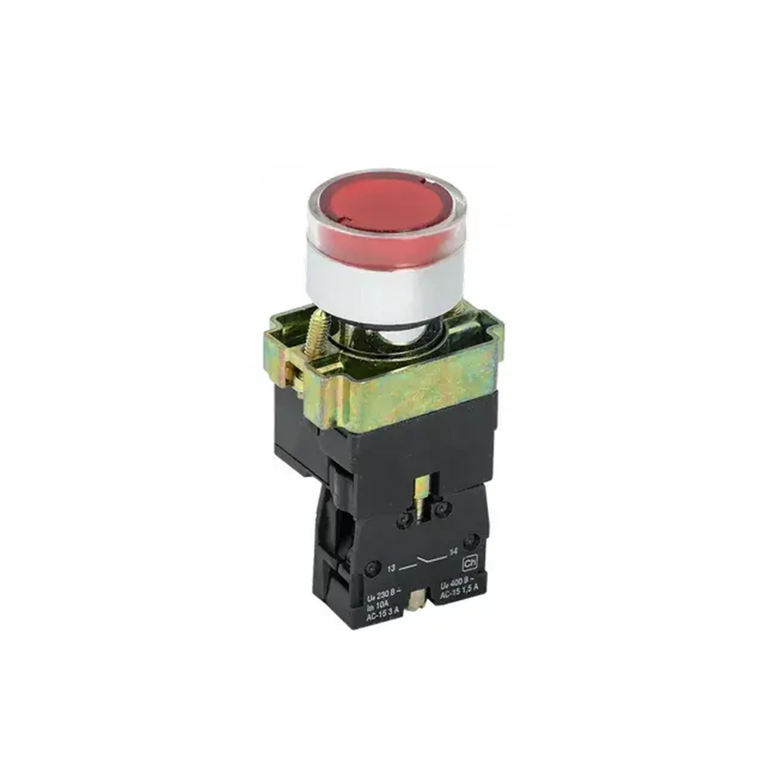 Buton KASAN XB2BW3461 1P 220 V 10 A IP40 roșu