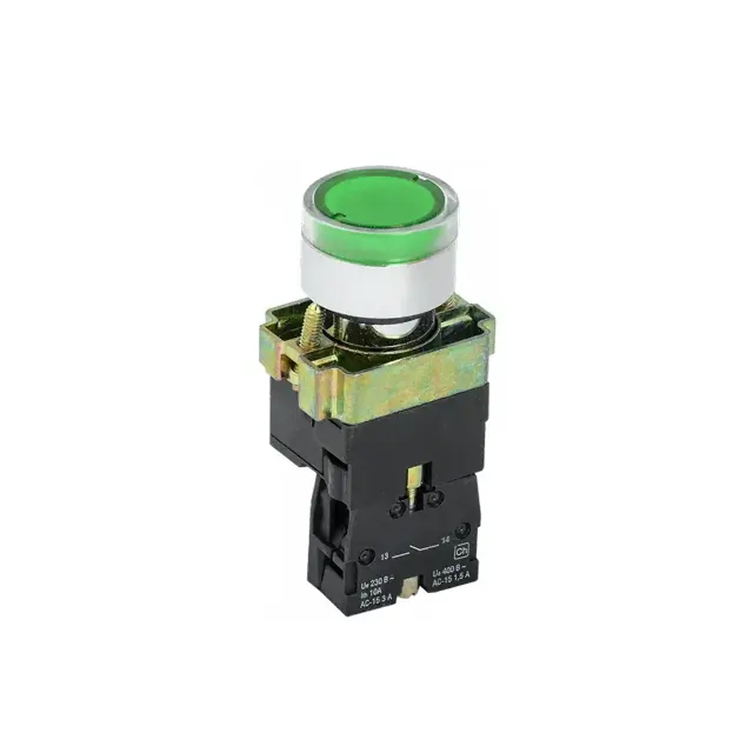 Buton KASAN XB2BW3361 1P 220 V 10 A IP54 verde