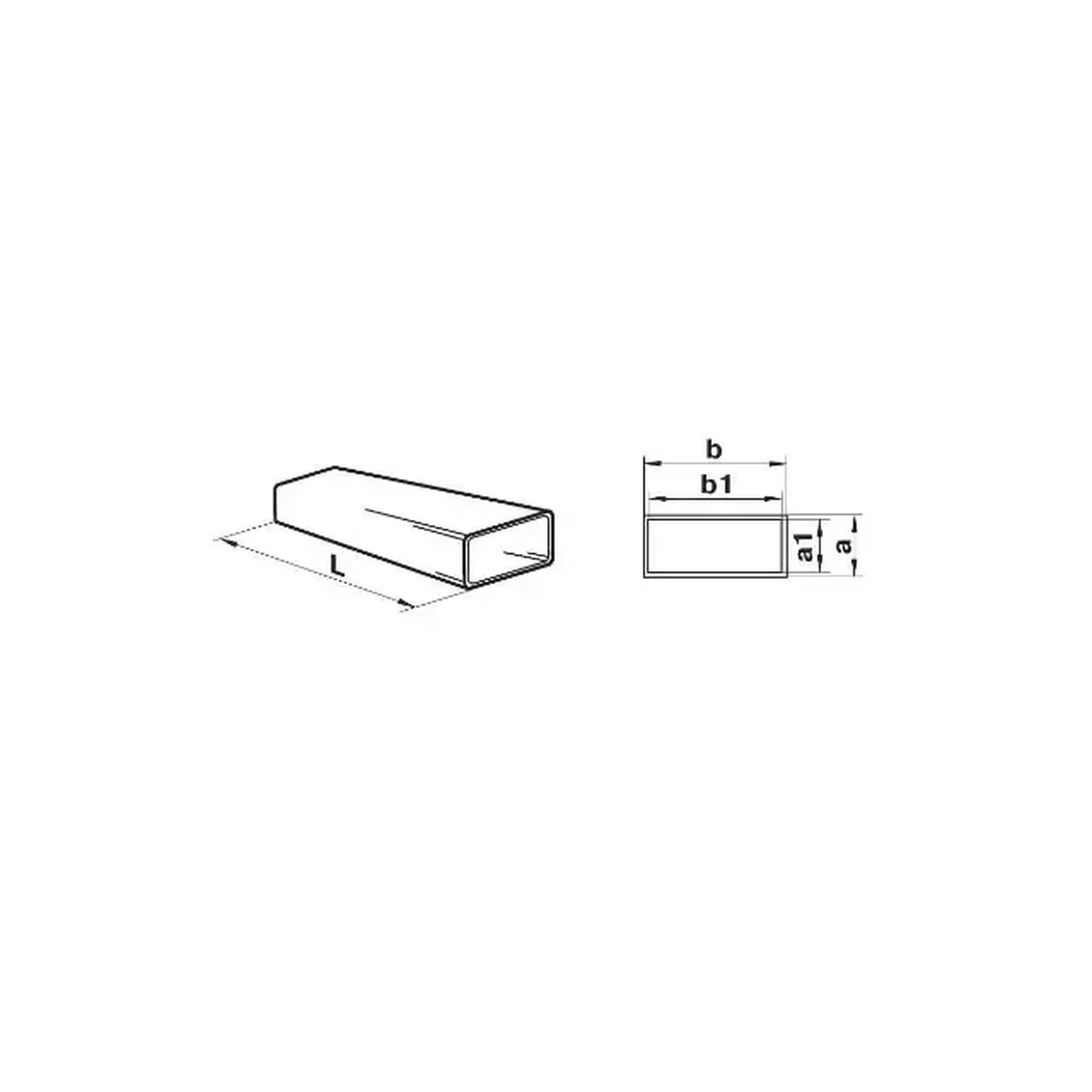 Canal de ventilare Ventika KP55-1 1000 x 110 x 55 mm PVC alb - Model KP55-01