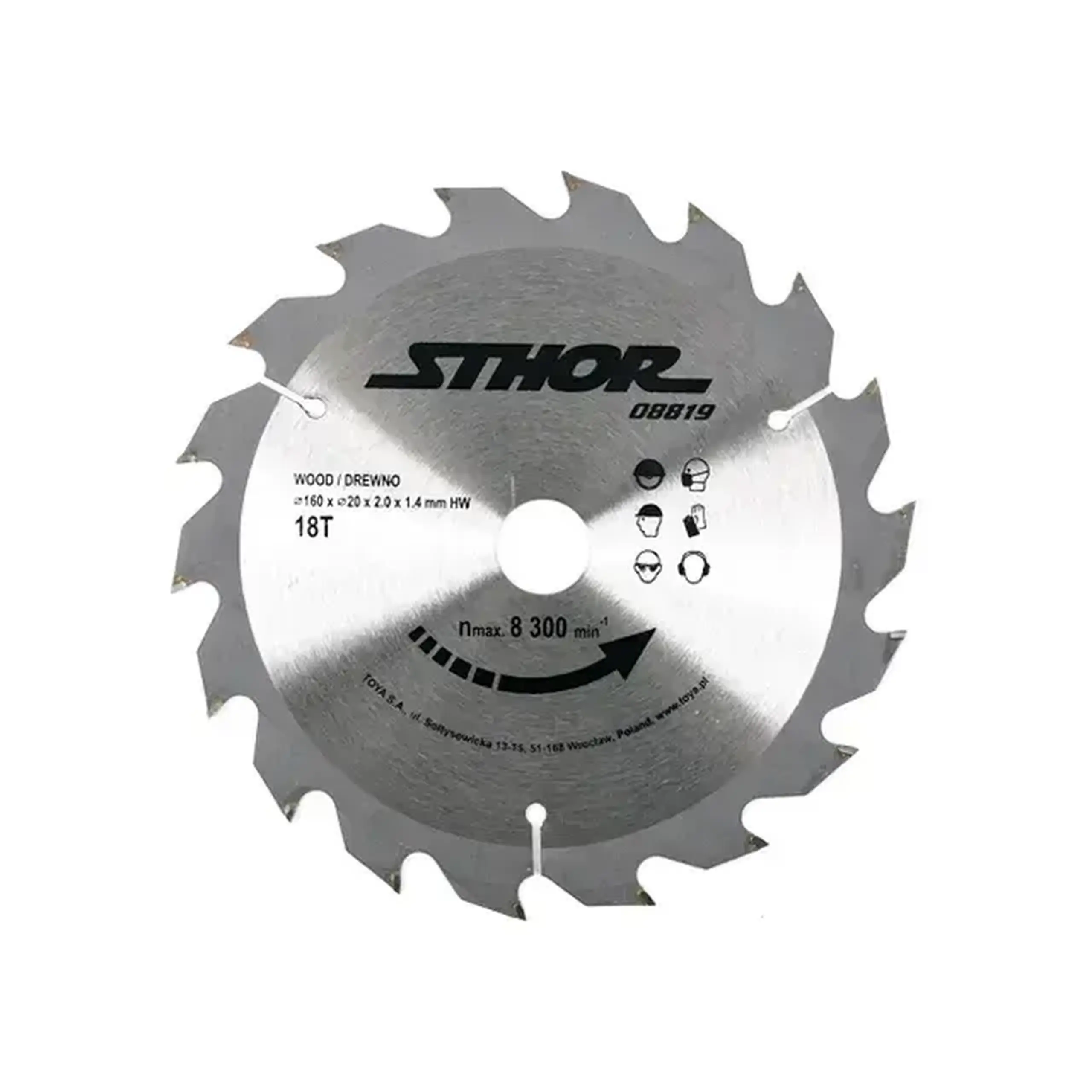 Disc de tăiat lemn 160 * 20 mm Sthor - Numărul de dinți 18
