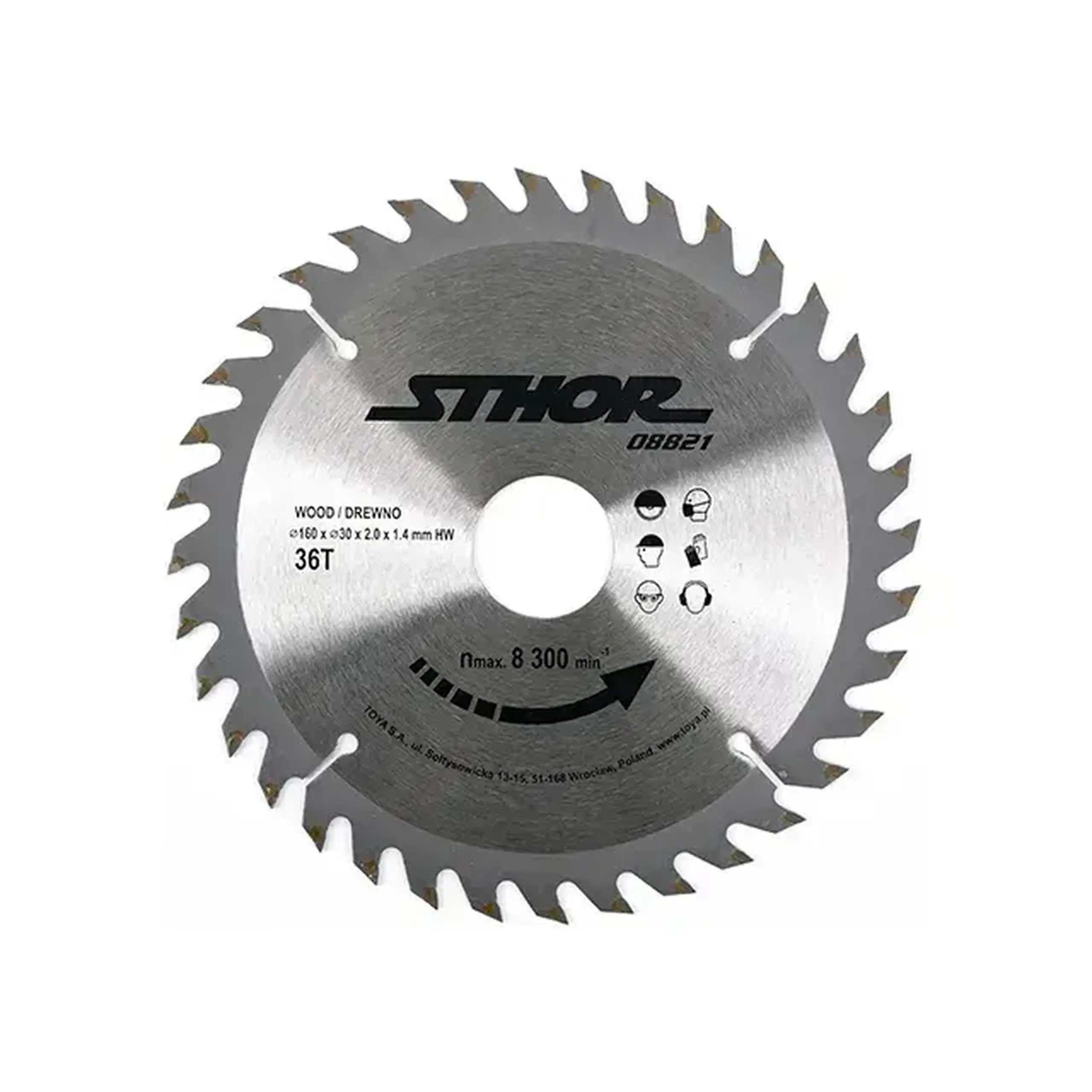 Disc de tăiat lemn 160 * 20 mm Sthor - Numărul de dinți 36
