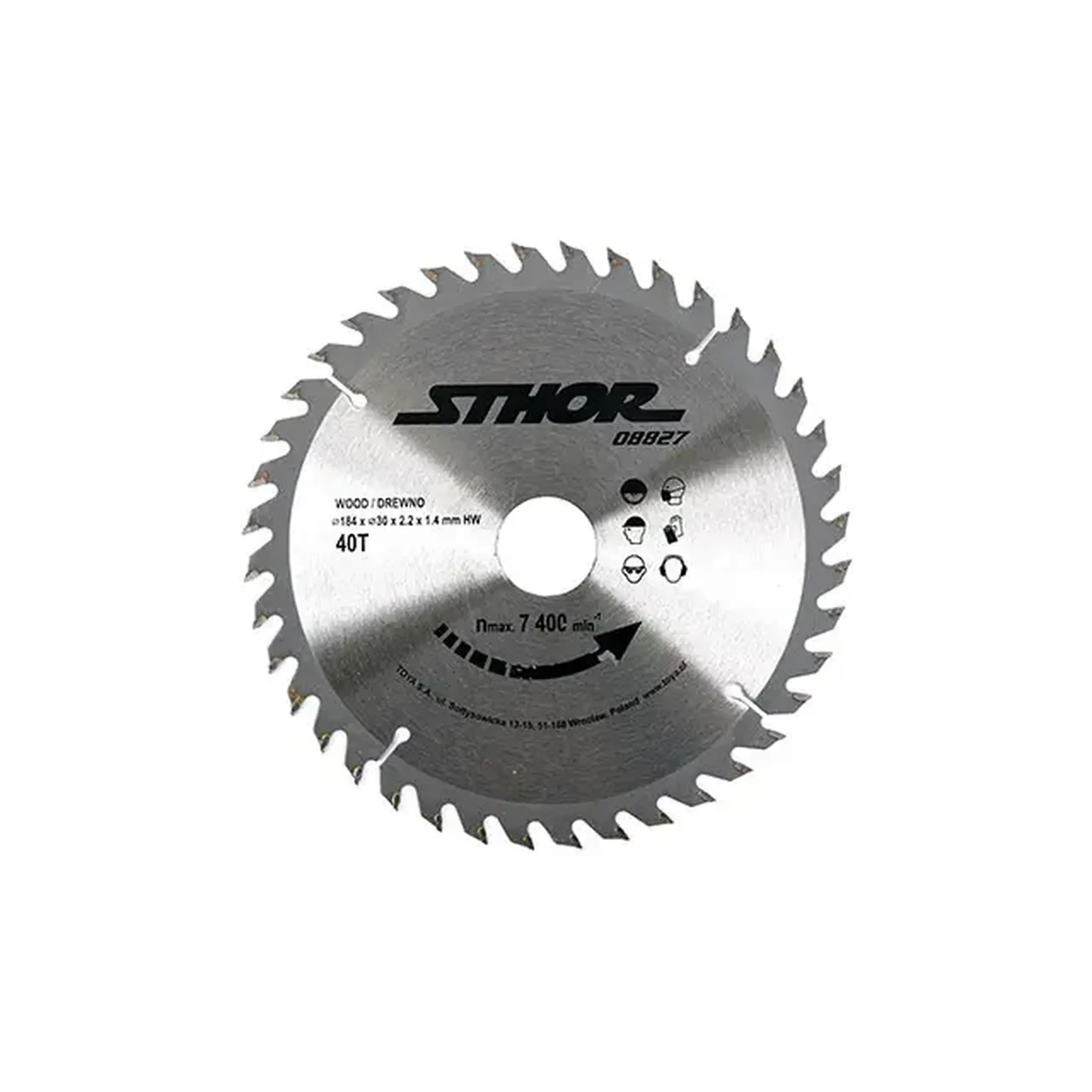 Disc de tăiat lemn 160 * 20 mm Sthor - Numărul de dinți 40