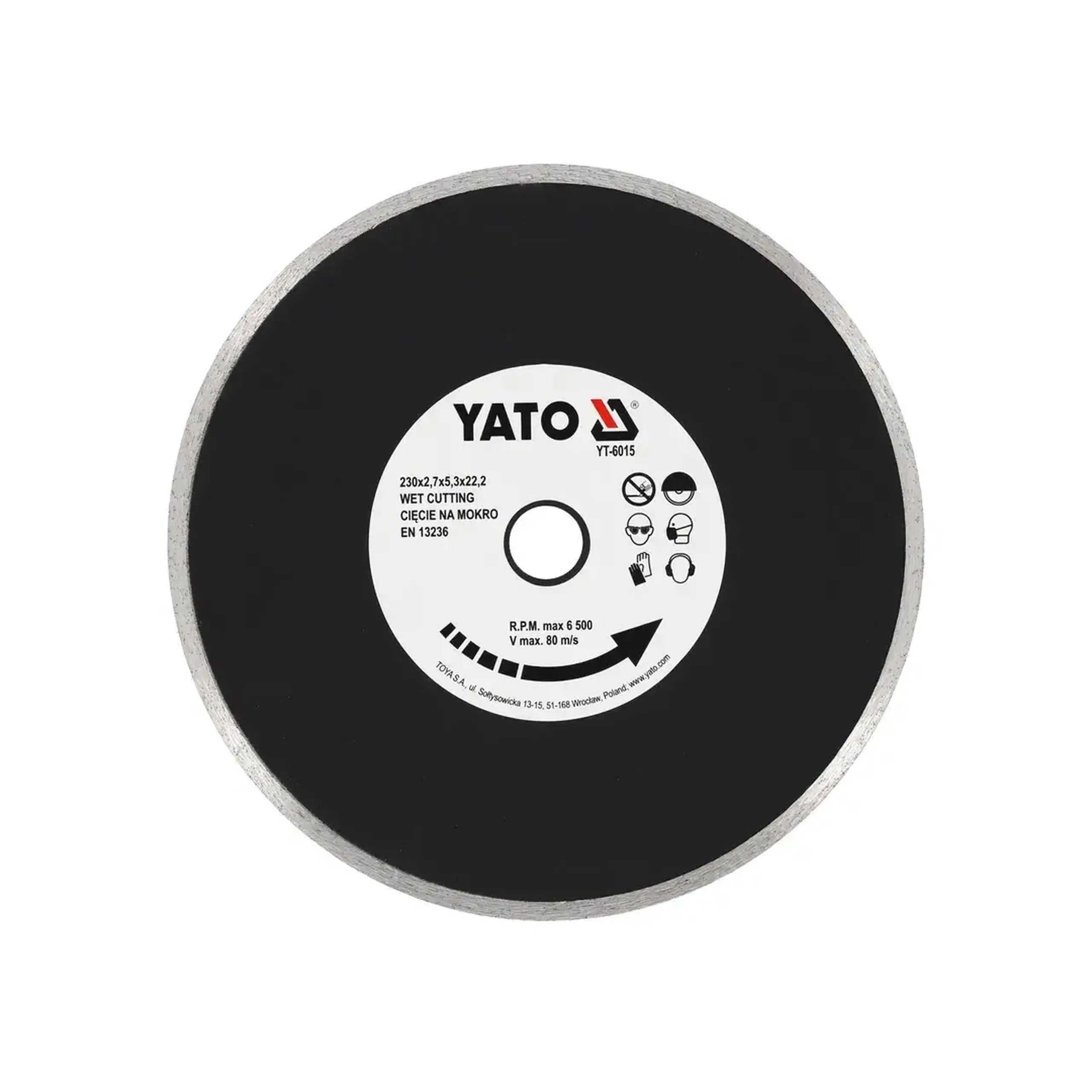 Disc diamantat pentru ceramică 125 * 22.2 mm Yato - Diametru 230 *