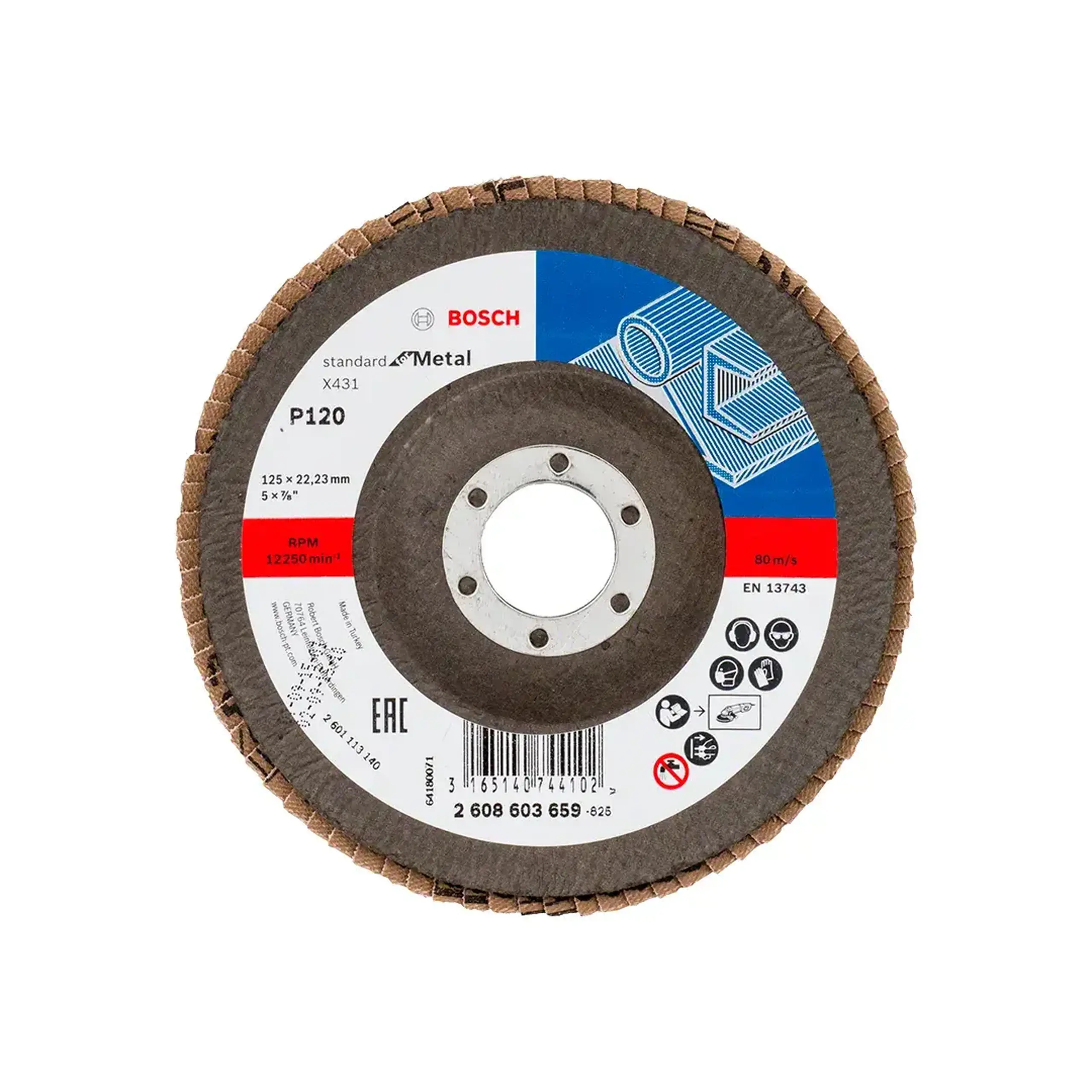 Disc lamelar frontal X431 P120 115 * 22.23 mm Bosch