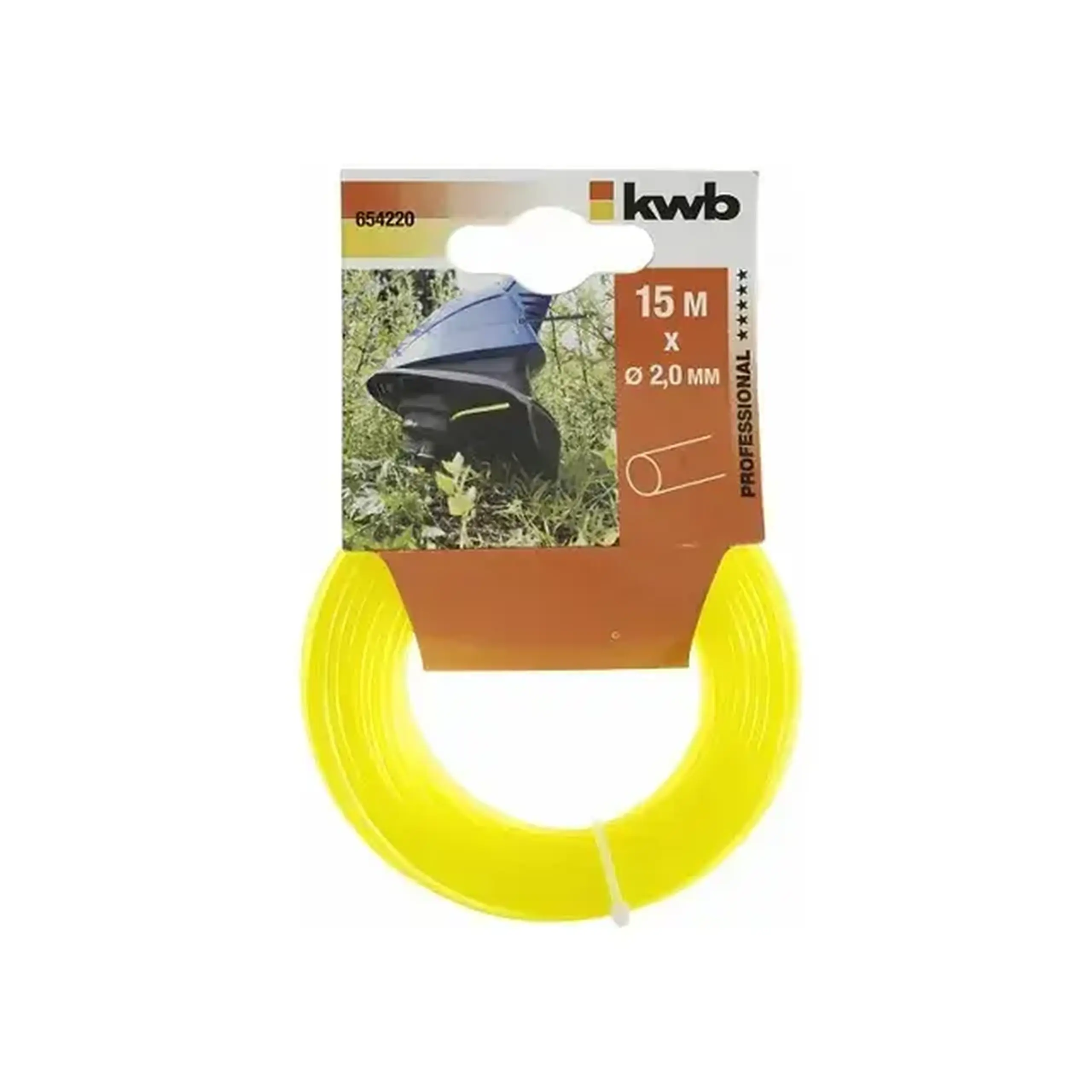 Fir pentru trimmer PROFI 2 mm x 15 m Rotund KWB