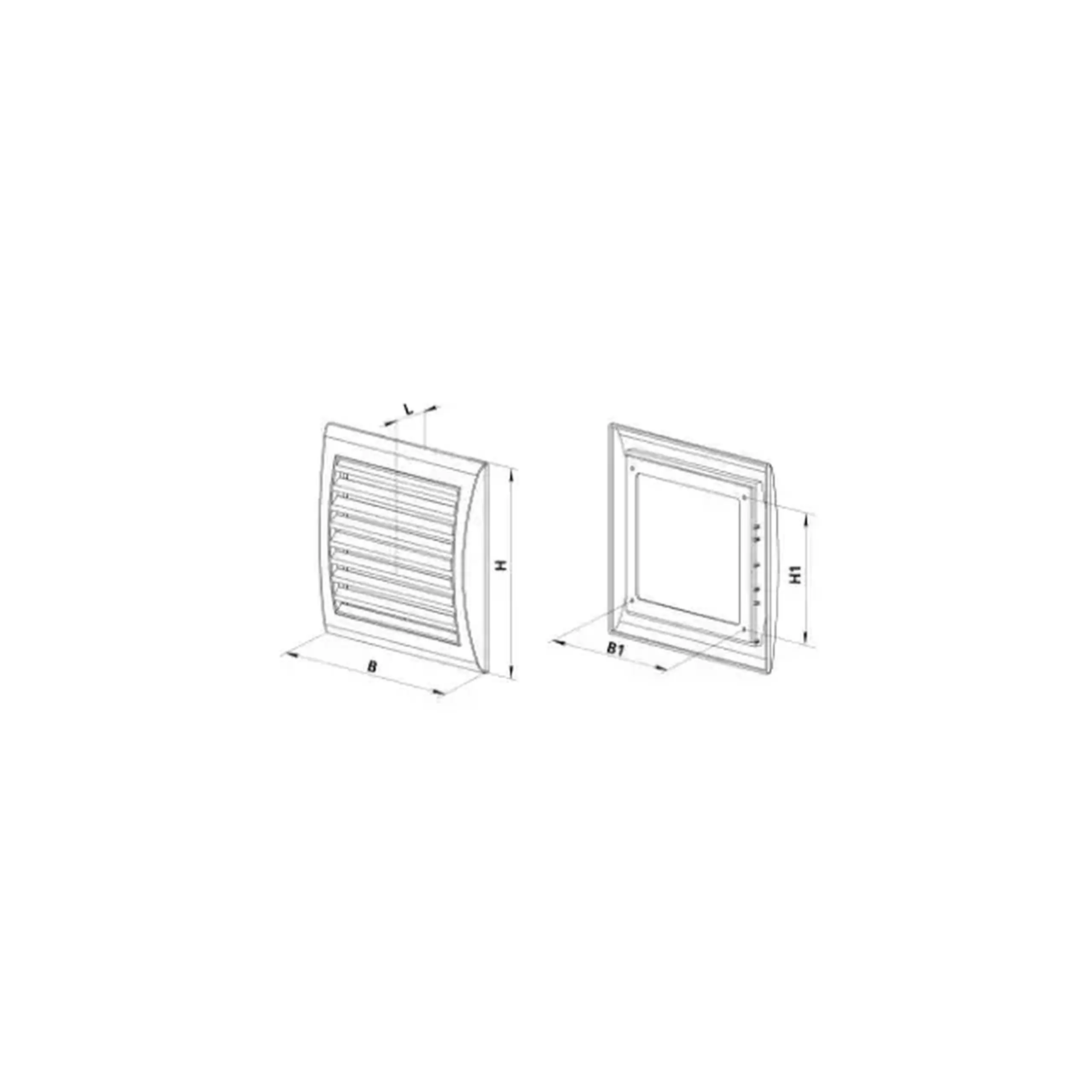 Grilaj de ventilare cu sită Ventika MW123 193 x 188 x 18 mm plastic alb