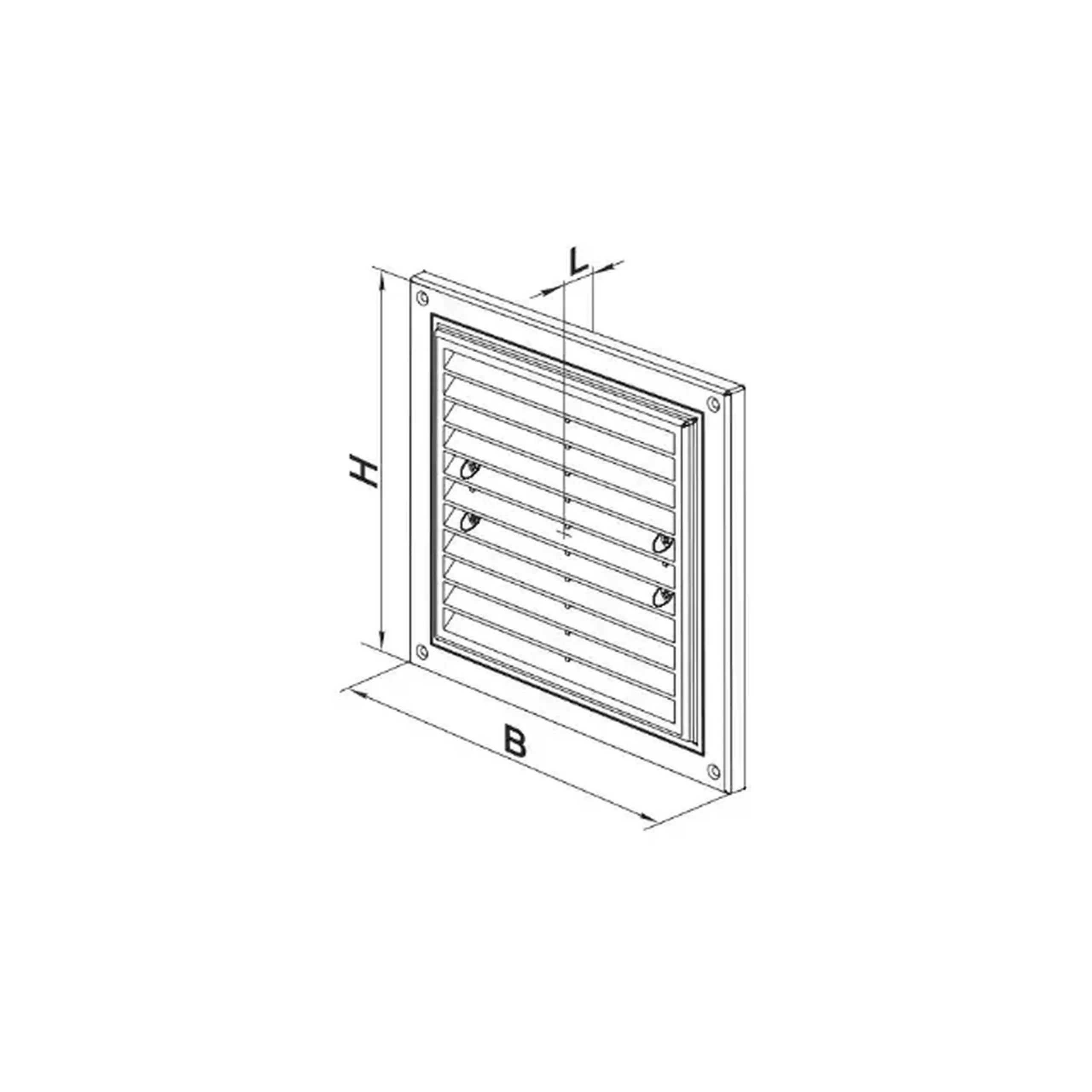 Grilaj de ventilare cu sită Ventika MWR 175x175 175 x 175 mm plastic alb