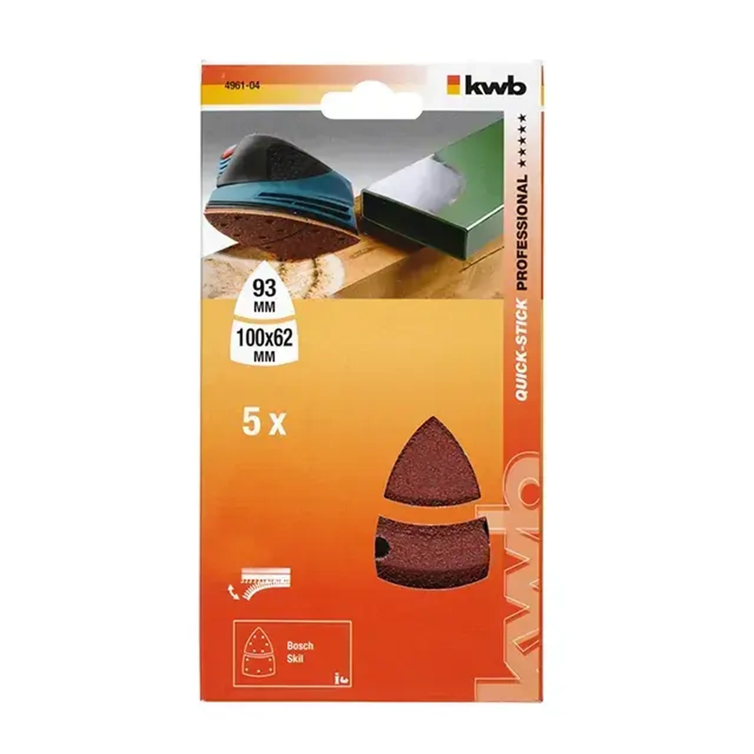 Hârtie abrazivă QUICK-STICK P120 100 x 62, 93 mm 5 buc. KWB
