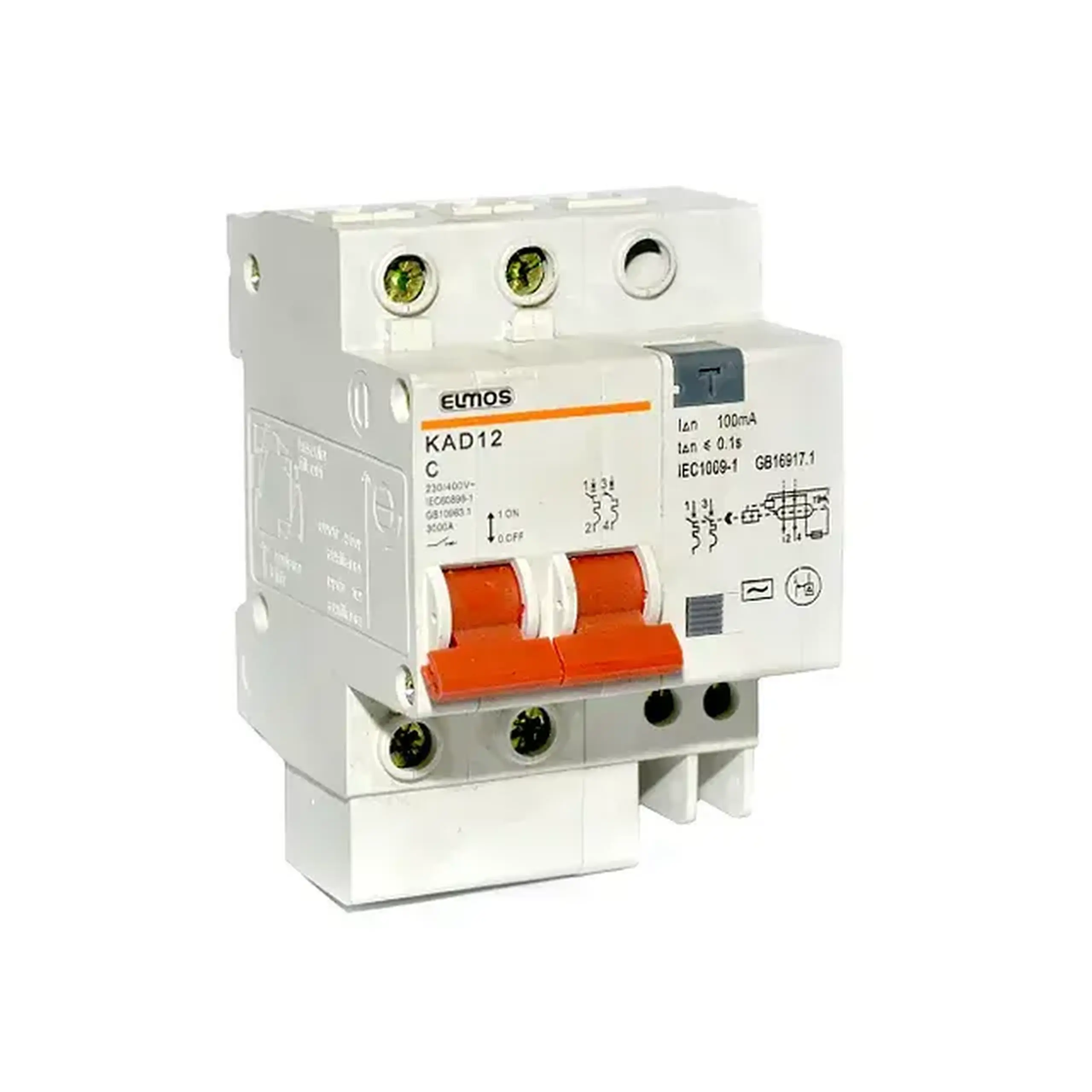 Întreruptor diferențial KAD12 C 30 mA 10 A 2P 220 - 240 V Elmos - Curent (A) 25 A