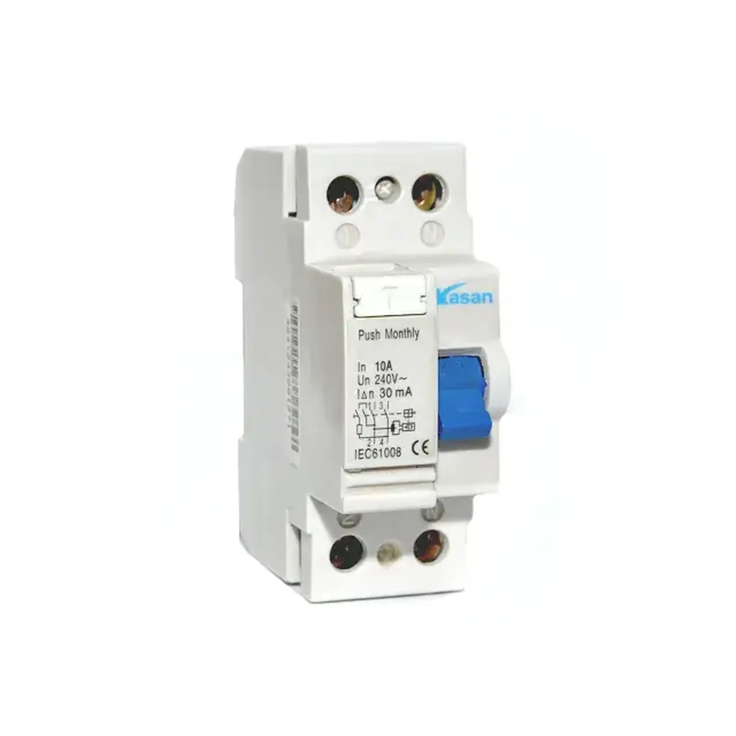 Întreruptor diferențial UZO F360 30 mA 10 A 2P 220 - 240 V KASAN