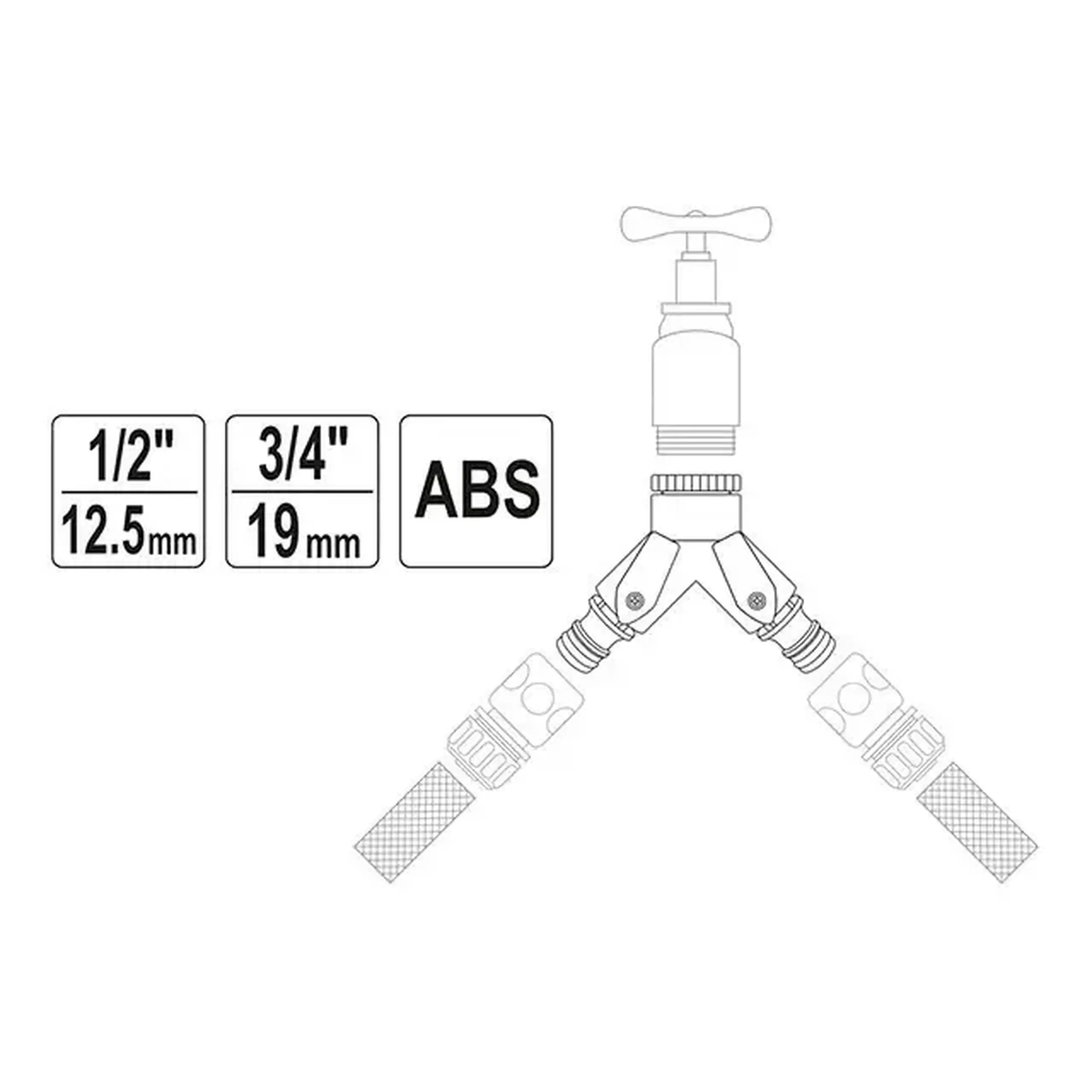 Adaptor tip Y Flo FLO89022 1/2" x 3/4" plastic
