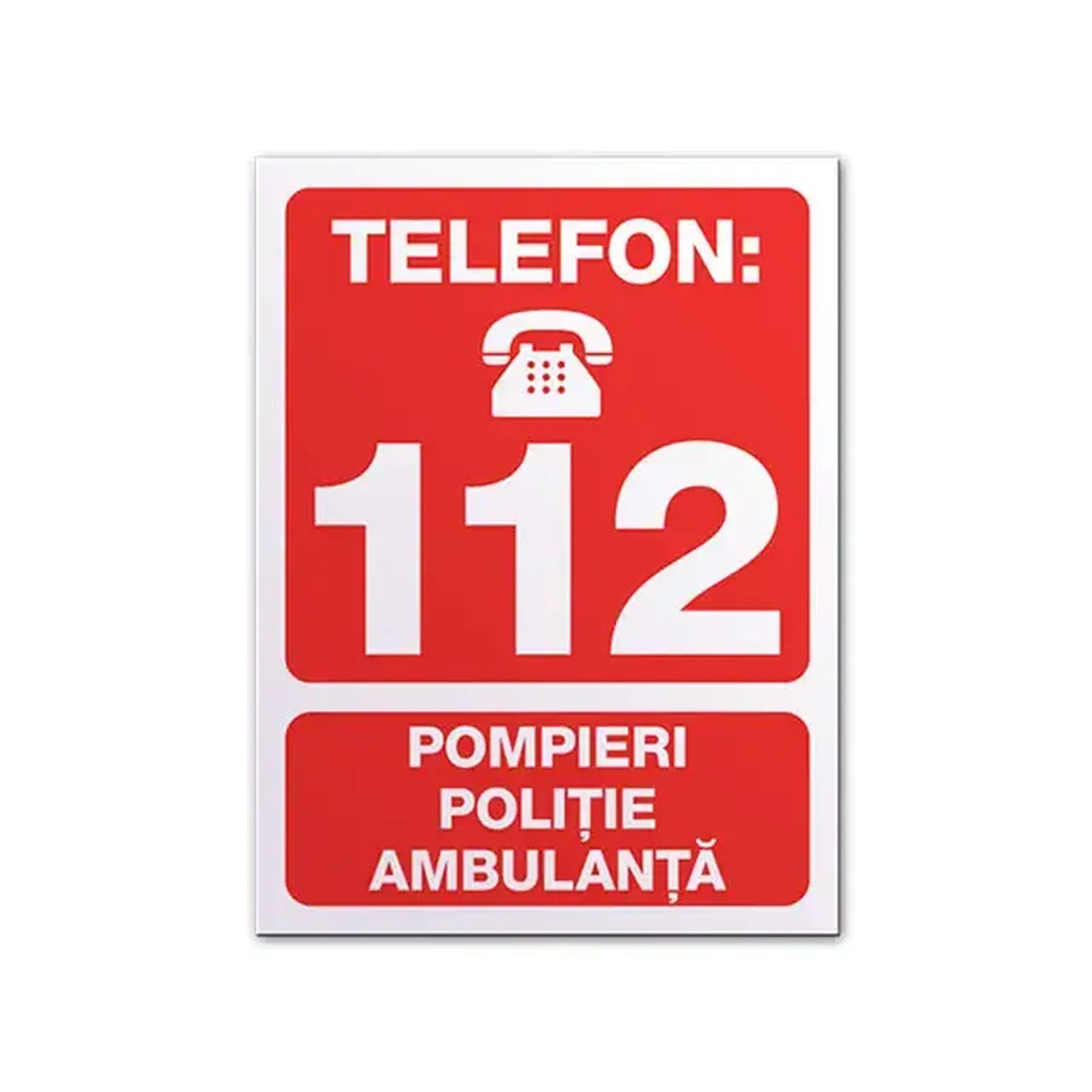 Autocolant "112" 100 x 140 cm roșu/Alb