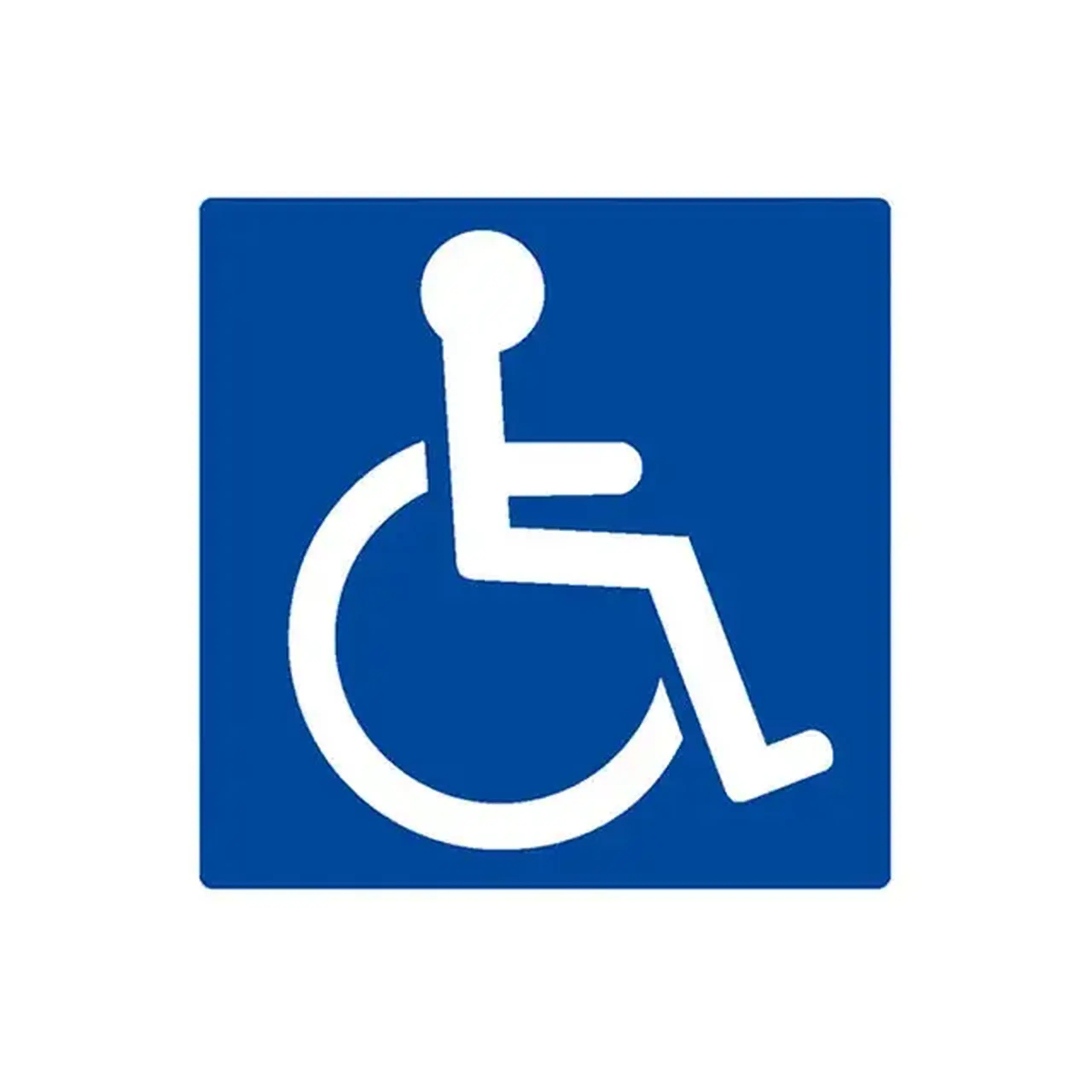 Autocolant handicap 20 x 20 cm albastru