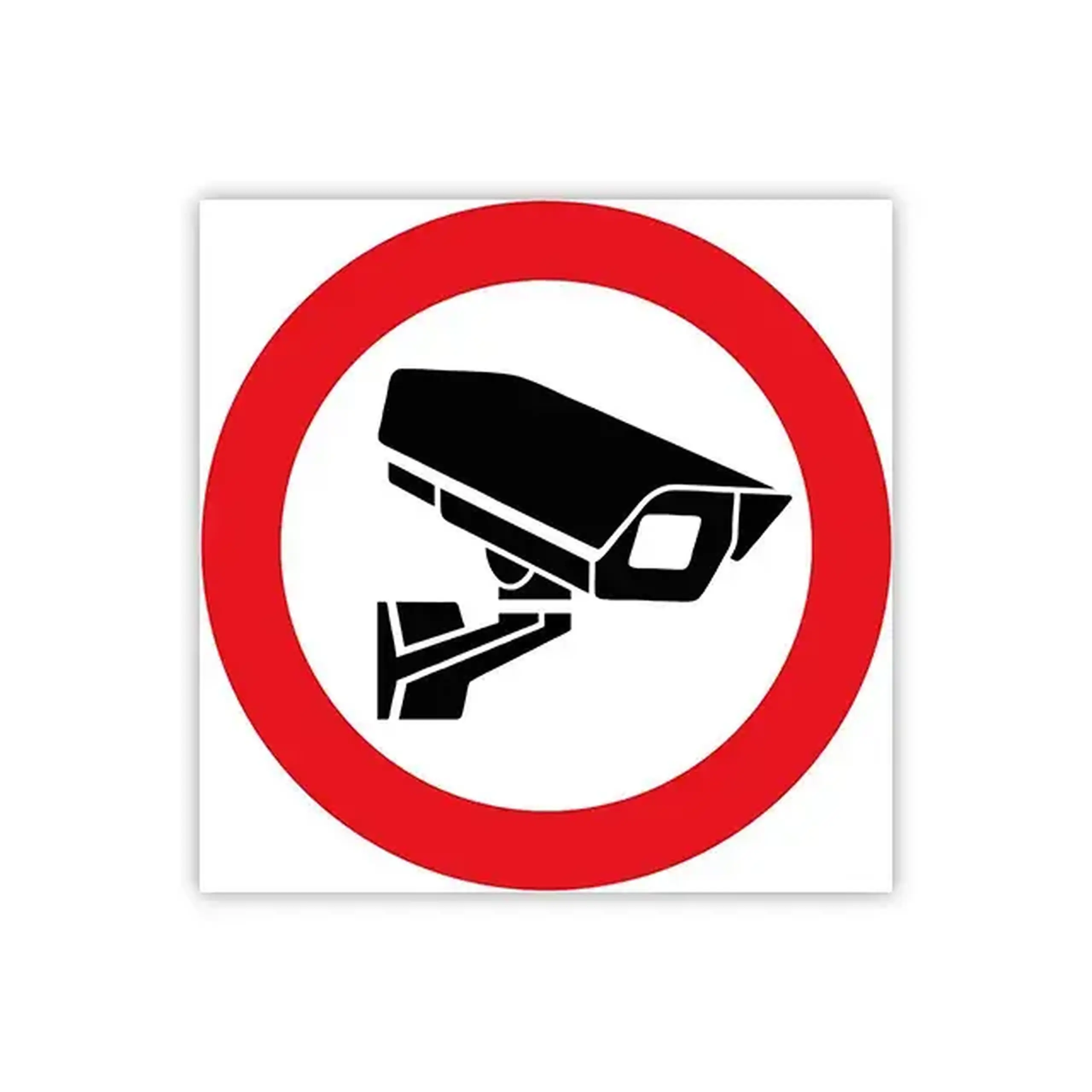 Autocolant Atenție videoregistrare 20 x 20 cm Roșu/Negru