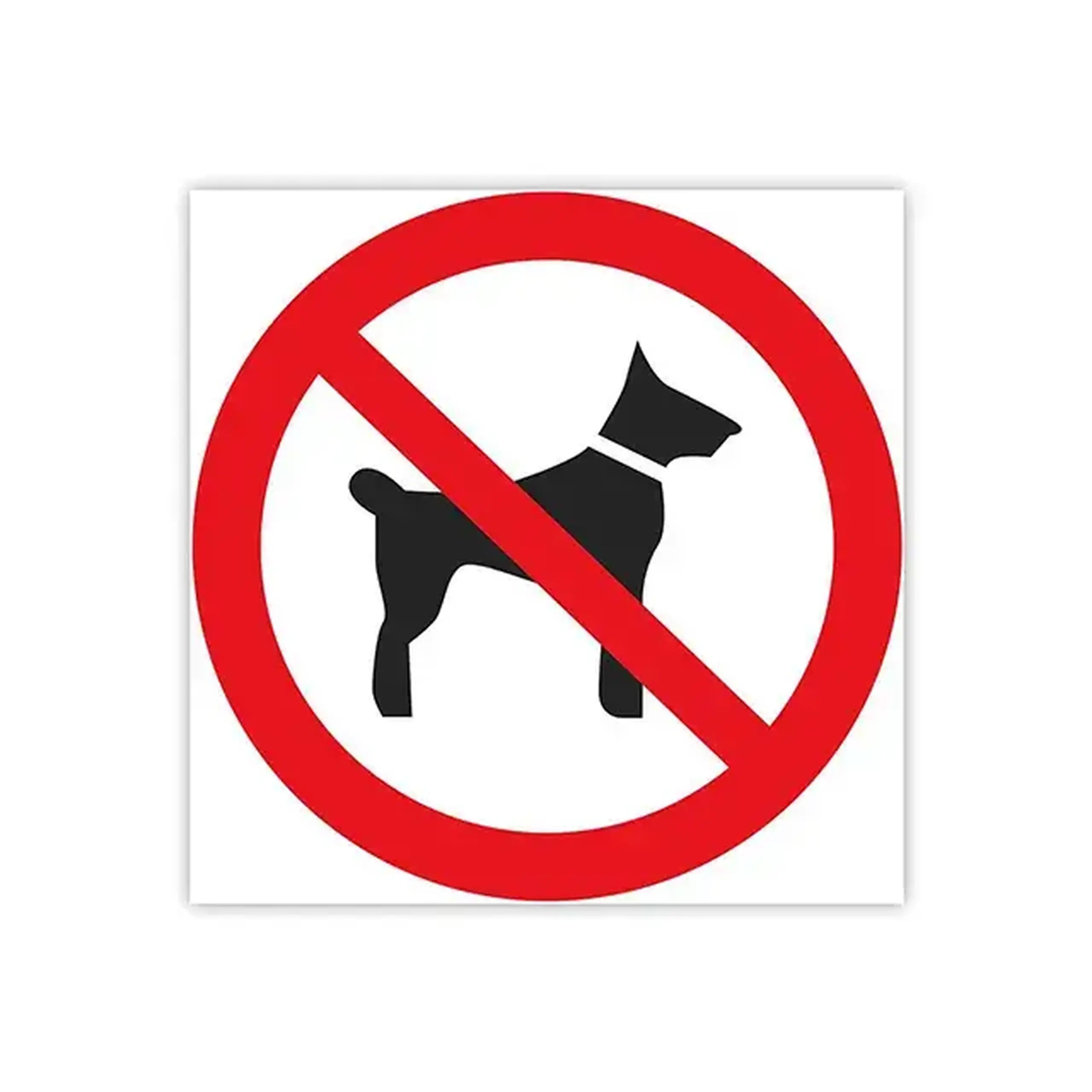 Autocolant INTRAREA INTERZISĂ CU ANIMALE 20 x 20 cm roșu/Alb