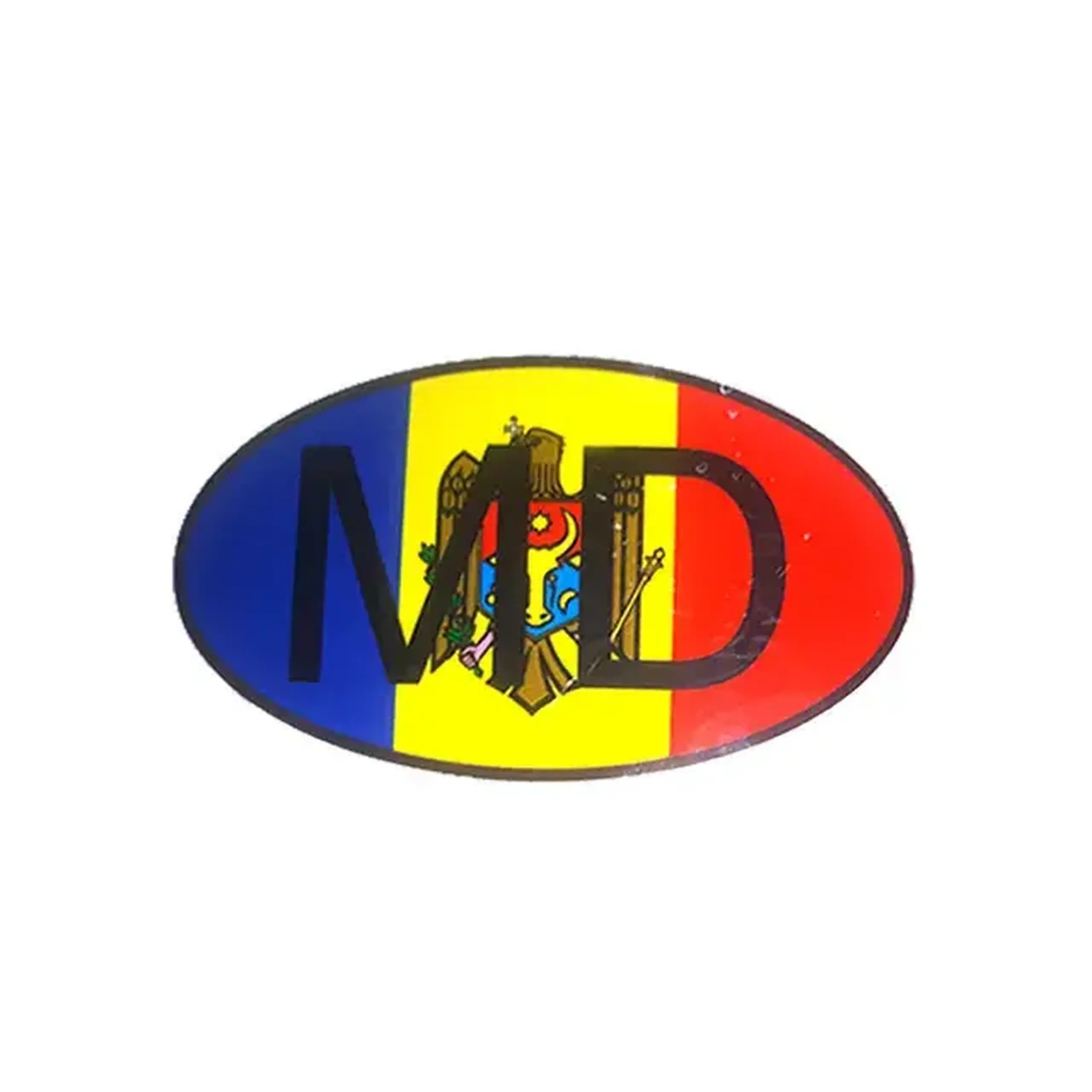 Autocolant MD 8 x 14 cm Galben/Albastru/Roşu