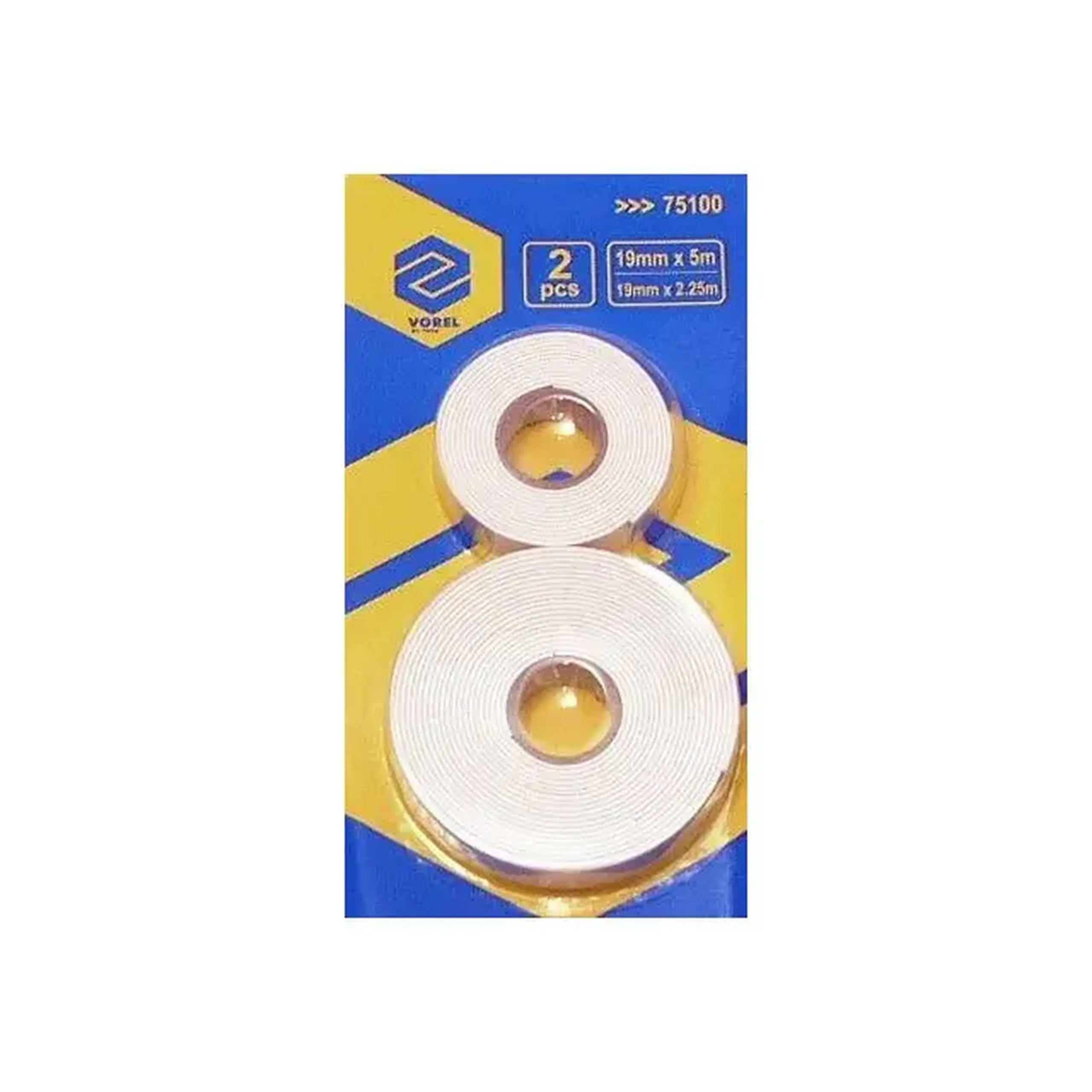 Bandă adezivă Vorel 75100 5 m - 2.25 m x 19 mm alb