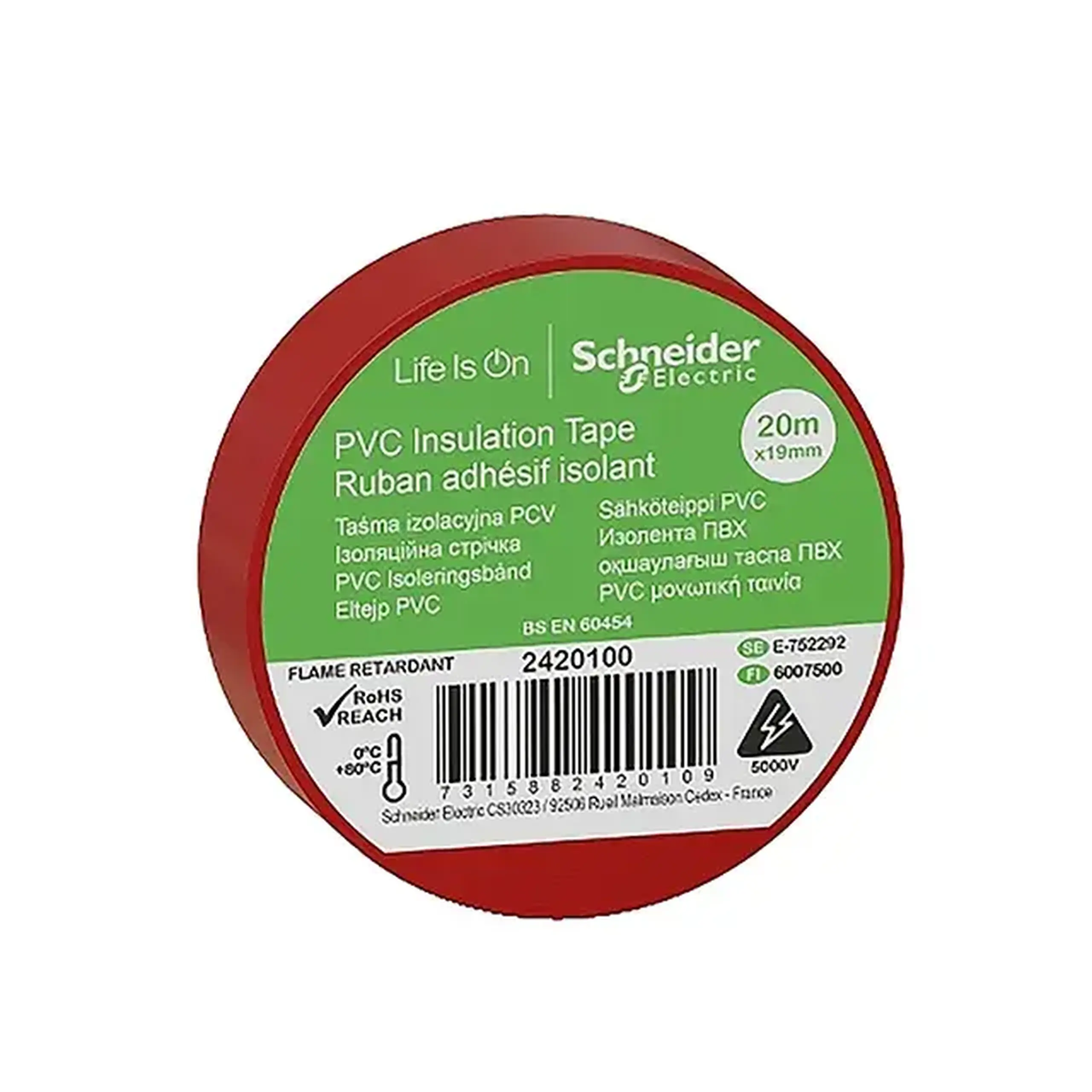 Bandă izolantă IMT38200 20 m x 19 mm Roșu Schneider-Electric