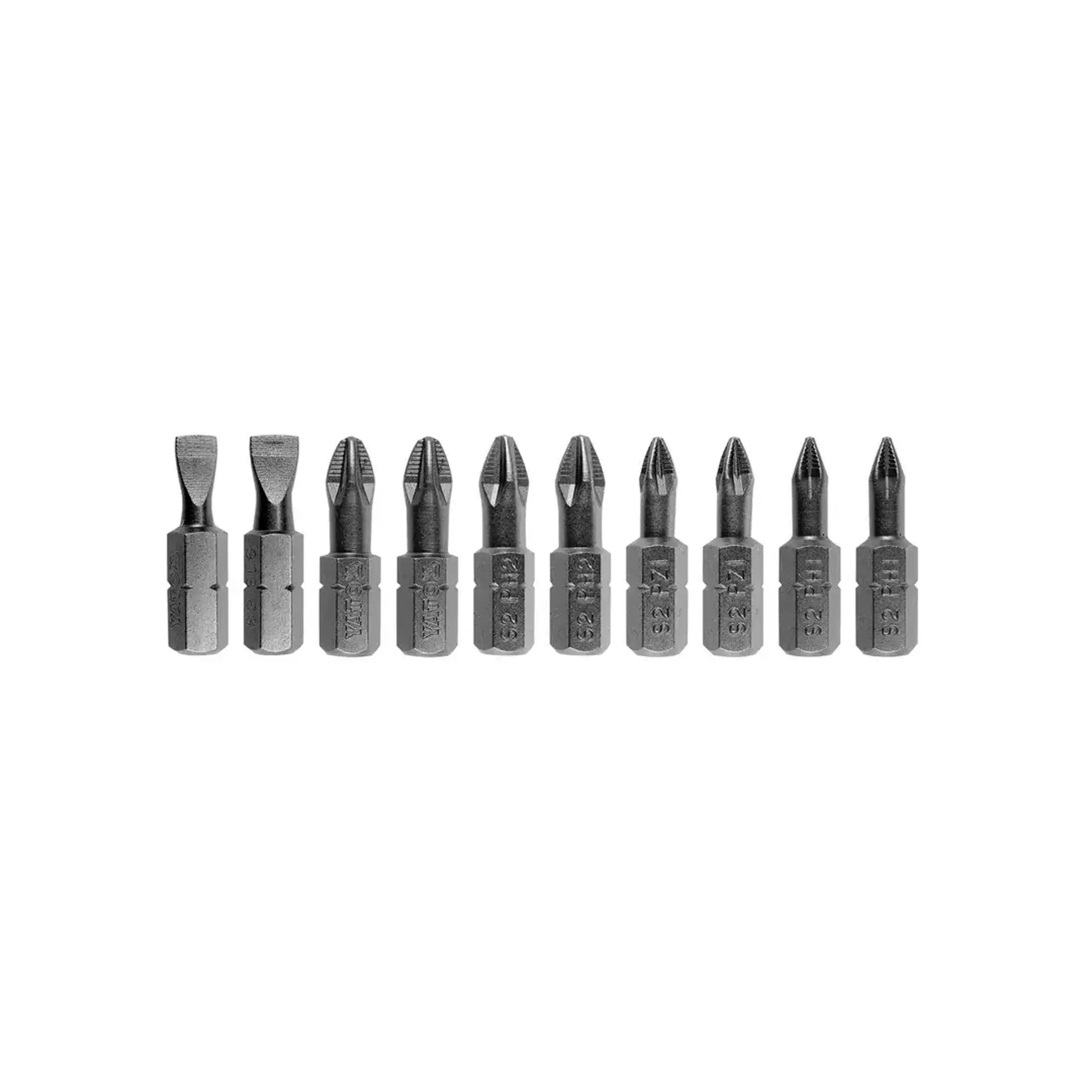 Set biți 10 buc. SL, PH, PZ 1/4" 25 mm Yato