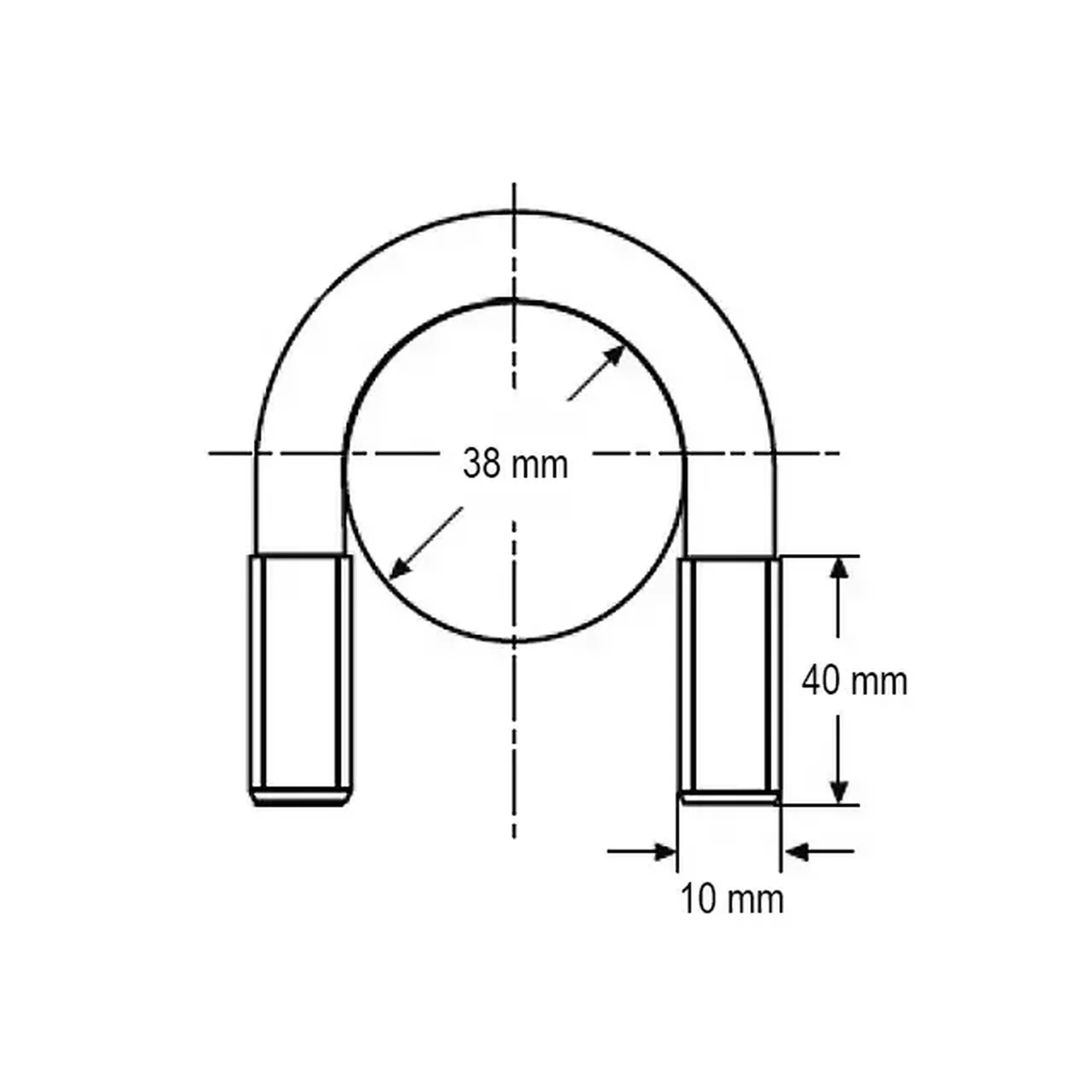 Colier tip "U" 23 * 10 mm 1 buc. Lider - Diametru 38 * 10 mm