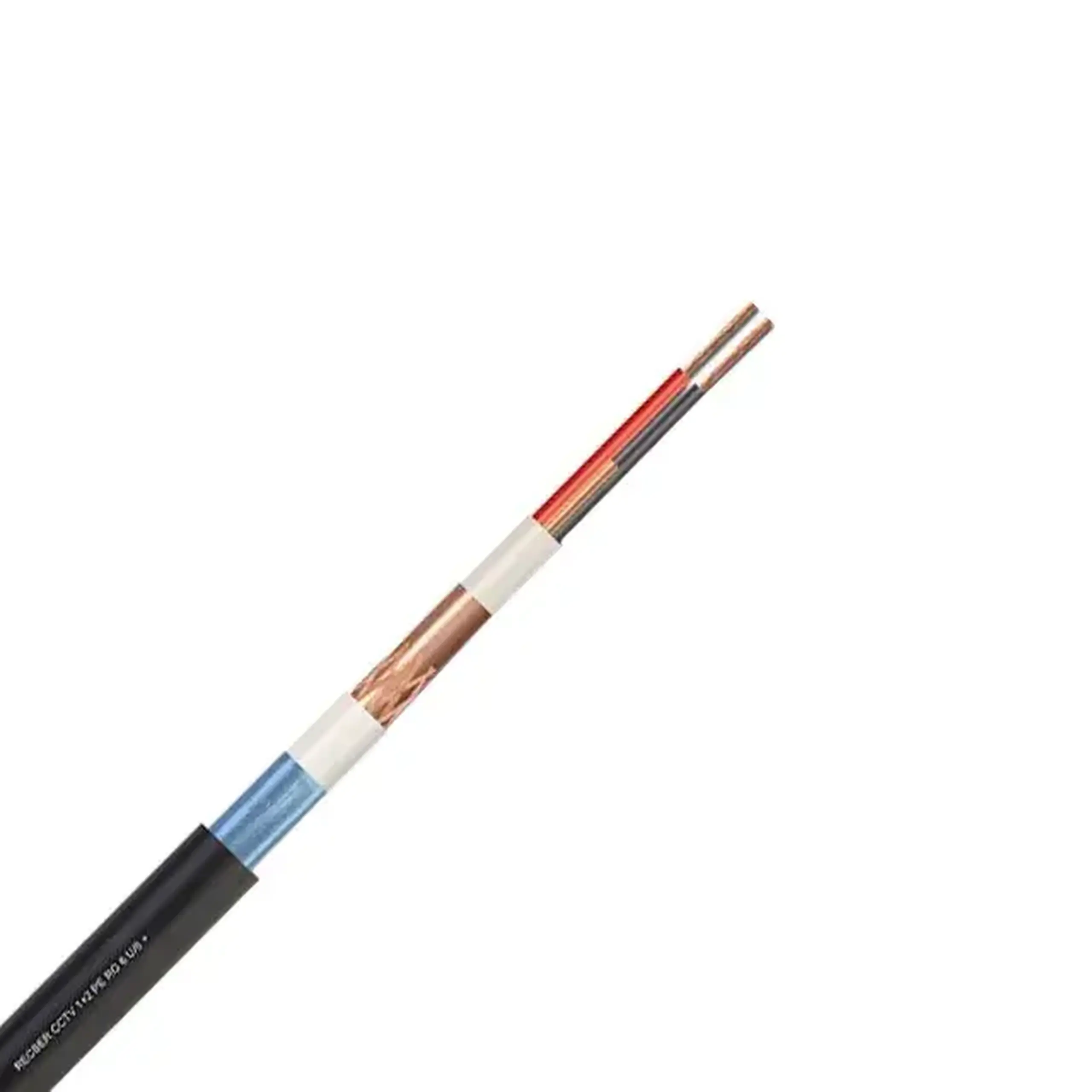 Cablu pentru camere IP CCTV 1+2 PE RG6 2 * 0.75 mm² Negru Cupru