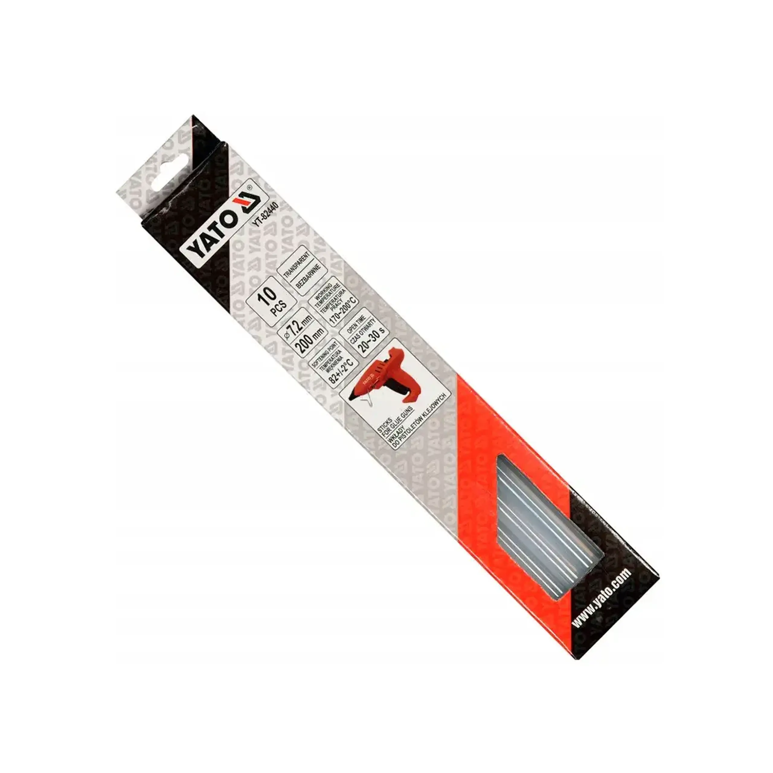 Clei pentru pistol de lipit Yato 82440 7.2 x 200 mm transparent
