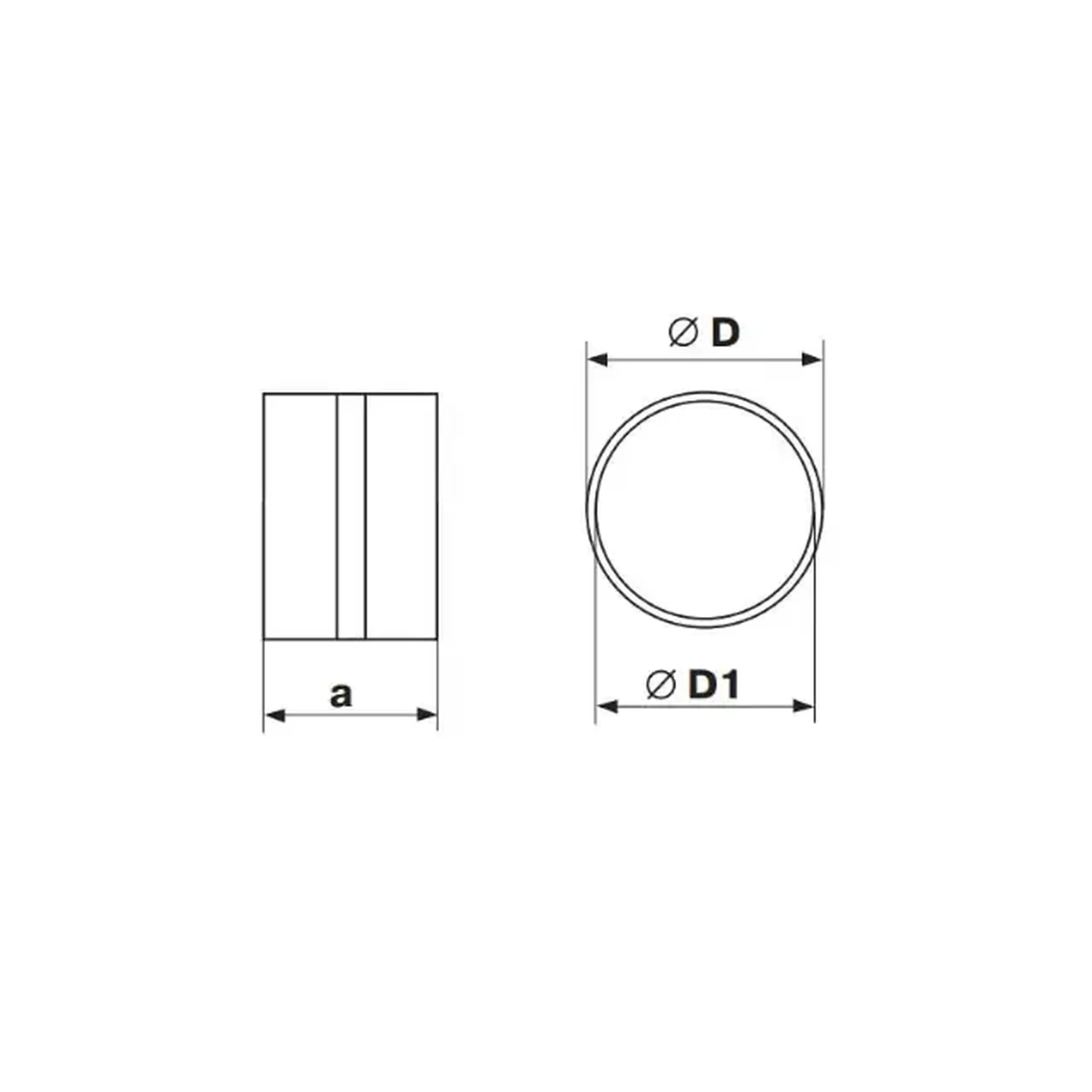Conector de aeroduct Ventika KO150-2 62 x 150 mm plastic alb - Model KO150-2
