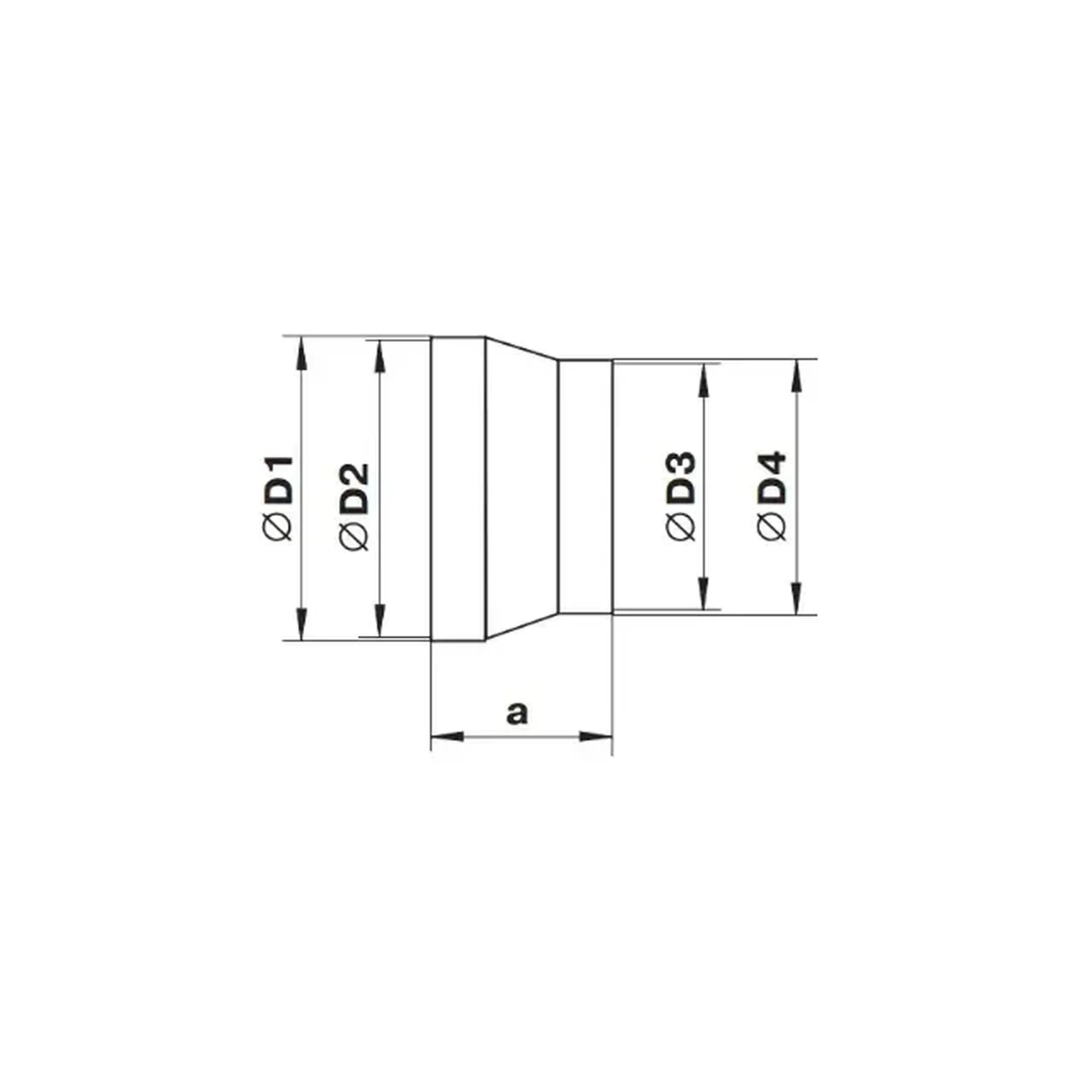 Conector de aeroduct Ventika RD119 60 x 125 mm plastic alb