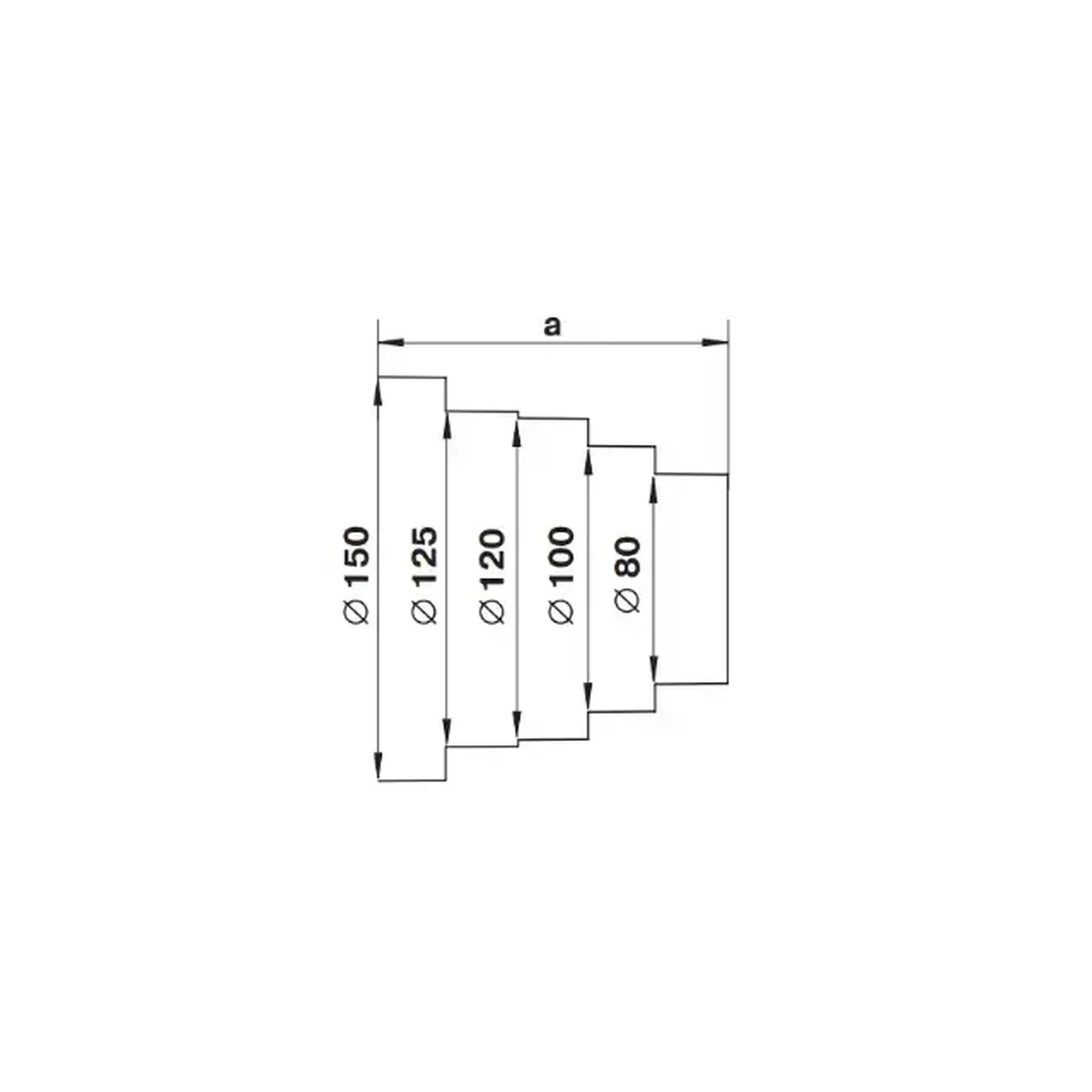 Conector de aeroduct Ventika RDUNI 125 x 100 mm plastic alb