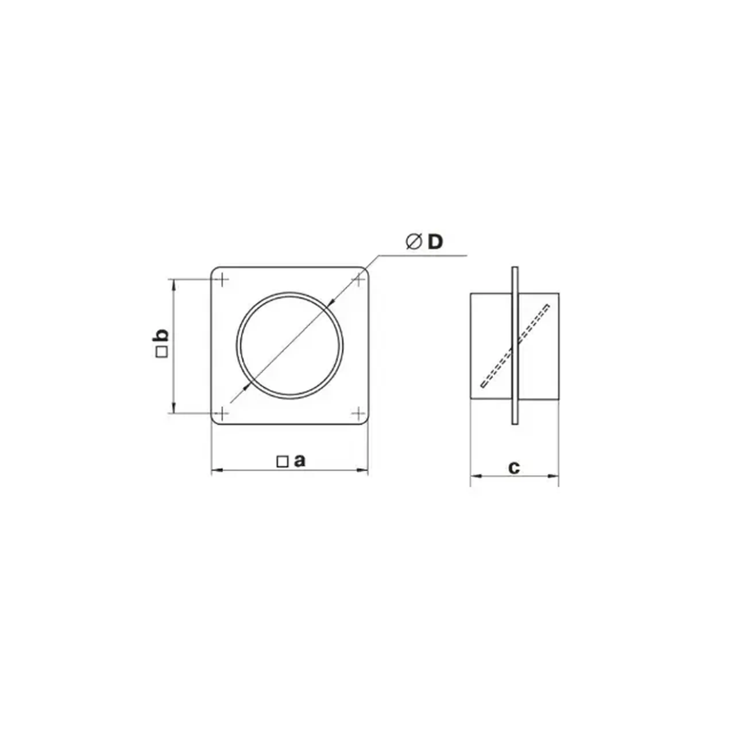 Conector de aeroduct Ventika KO100-KPZ 150 x 62 x 100 mm plastic alb