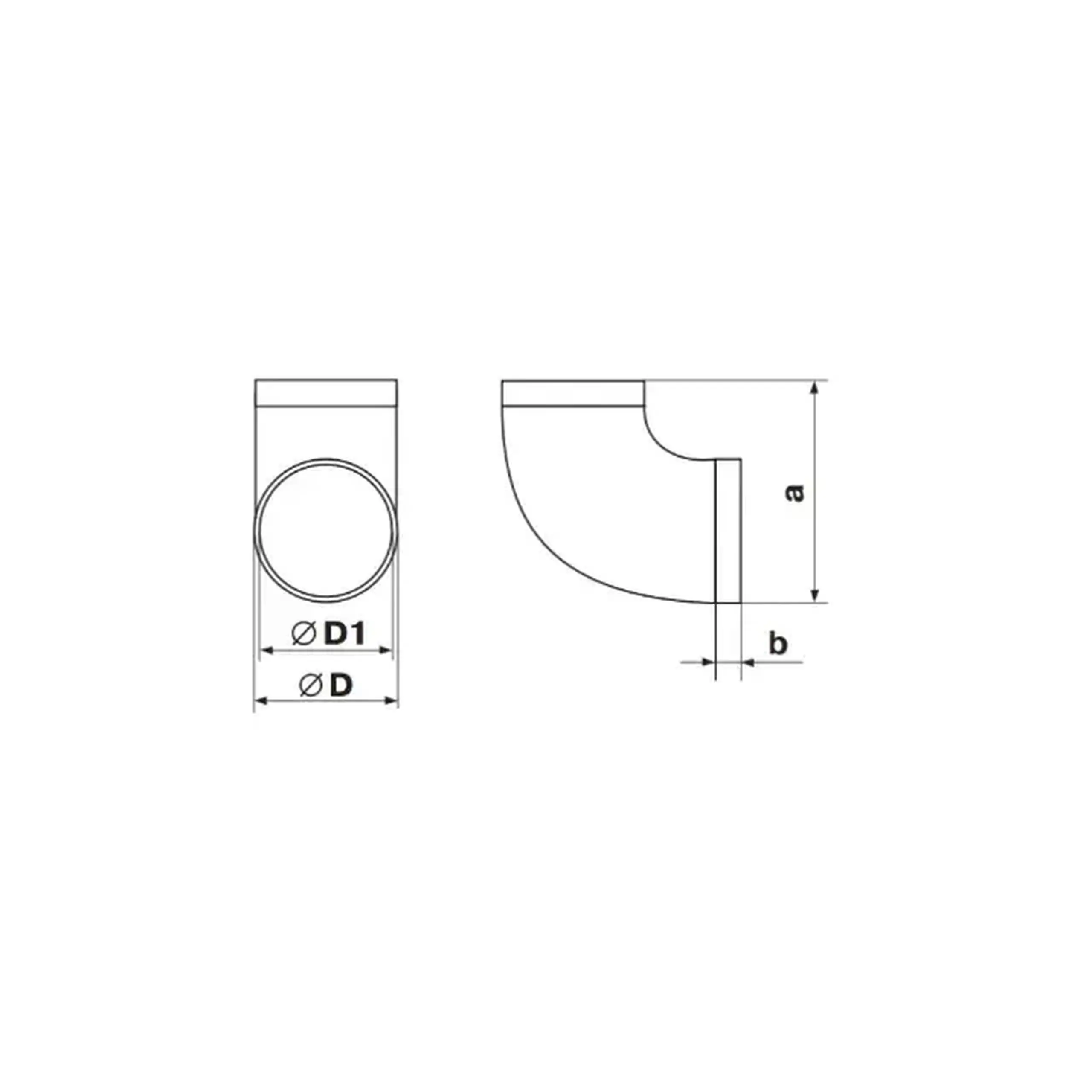 Conector de aeroduct KO125-90 164 x 30 x 125 mm Plastic Alb Ventika