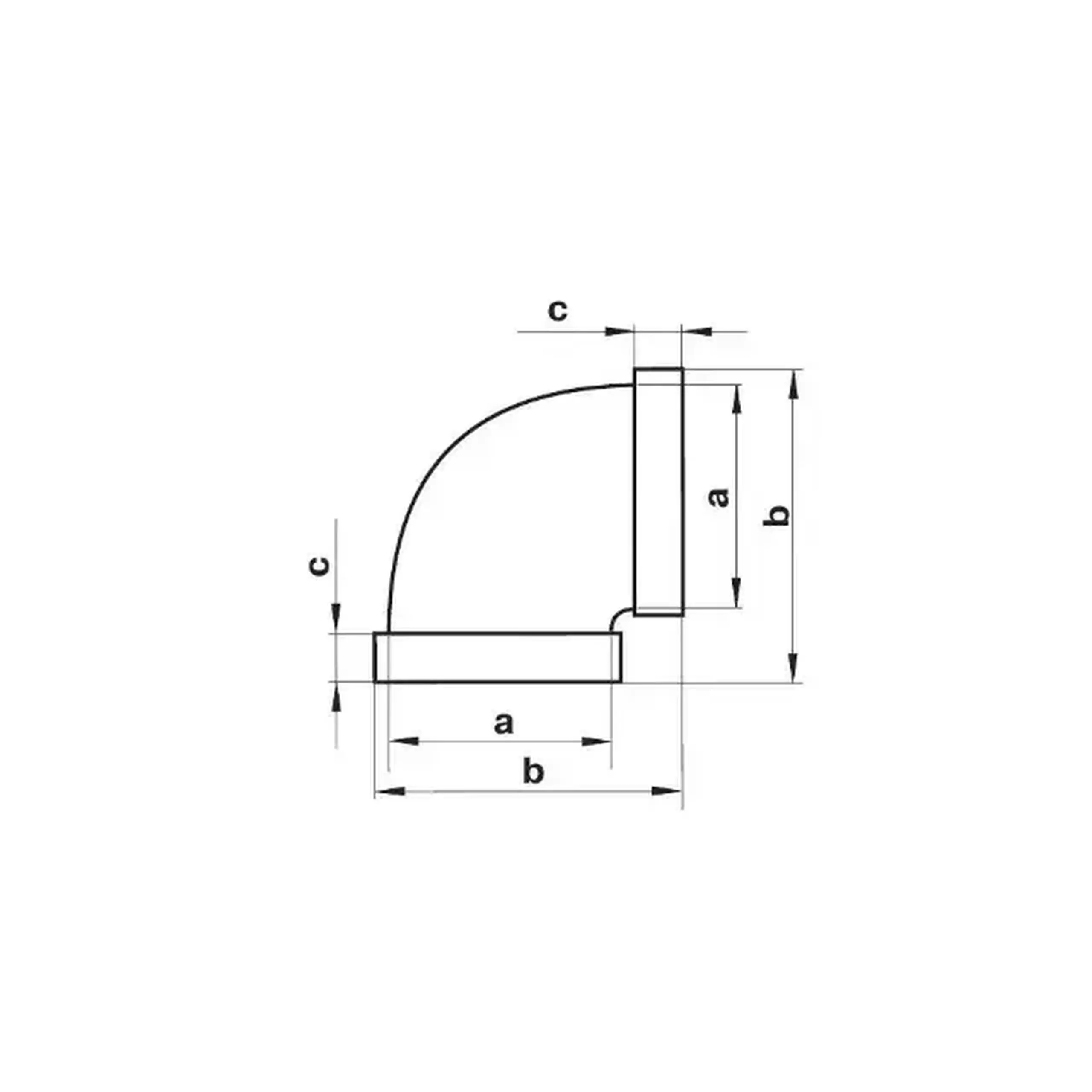 Conector de aeroduct KP55-4 55 x 110 mm Plastic Alb Ventika