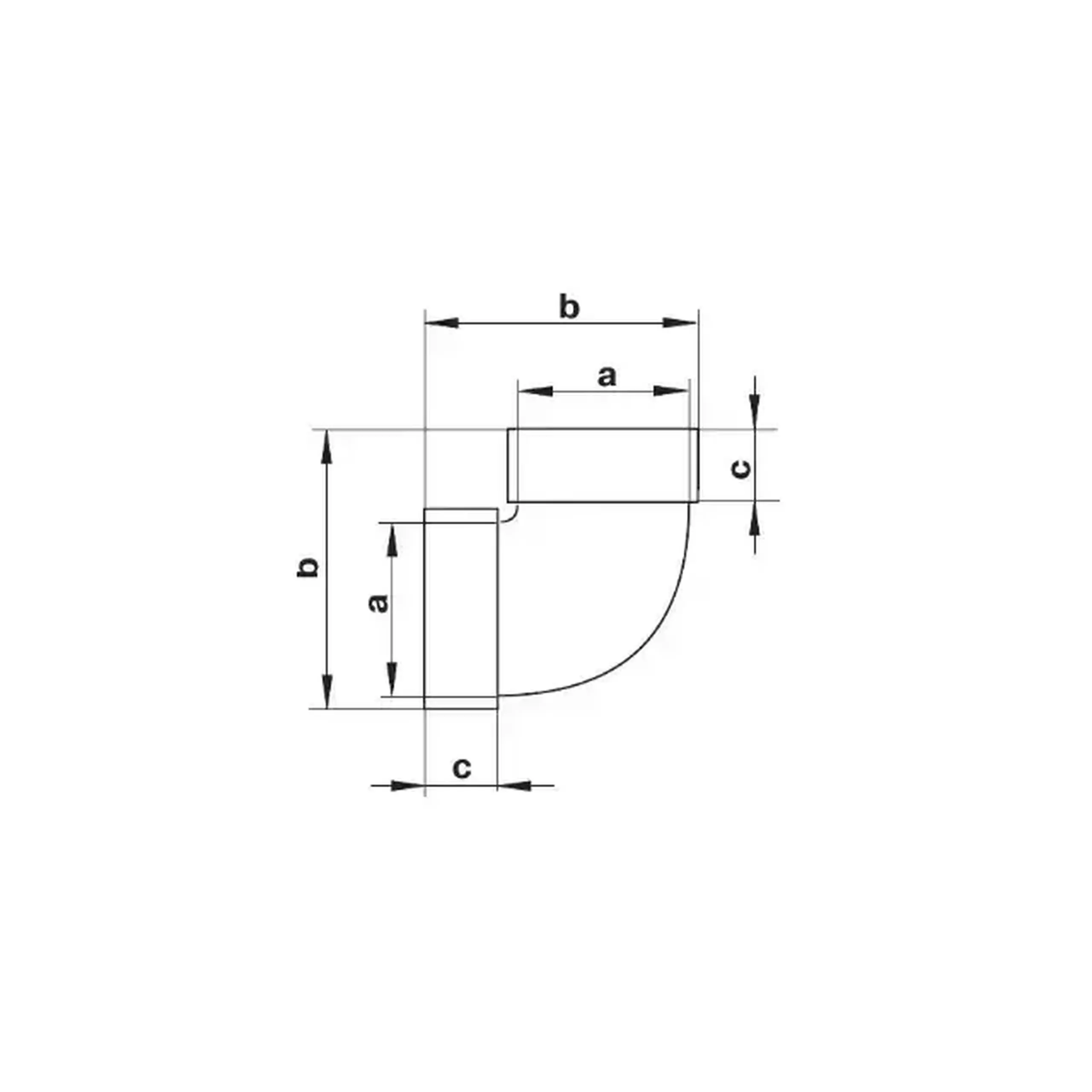 Conector de aeroduct KO55-5 55 x 110 mm Plastic Alb Ventika