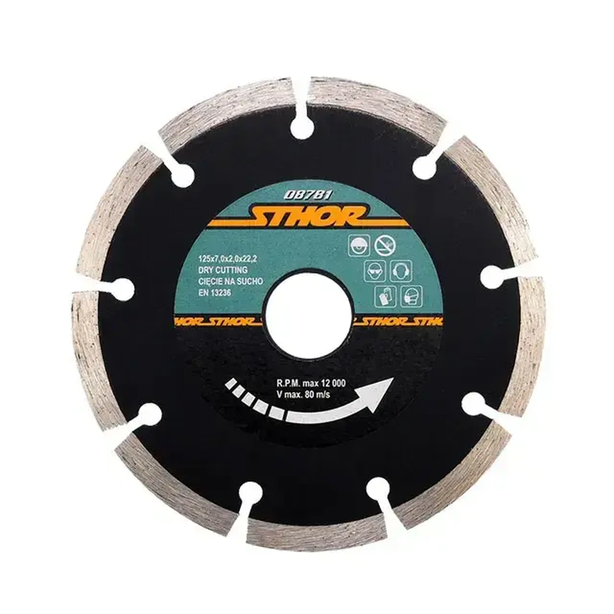 Disc diamantat segmentat pentru beton 125 * 22.2 mm Sthor - Diametru 125 *