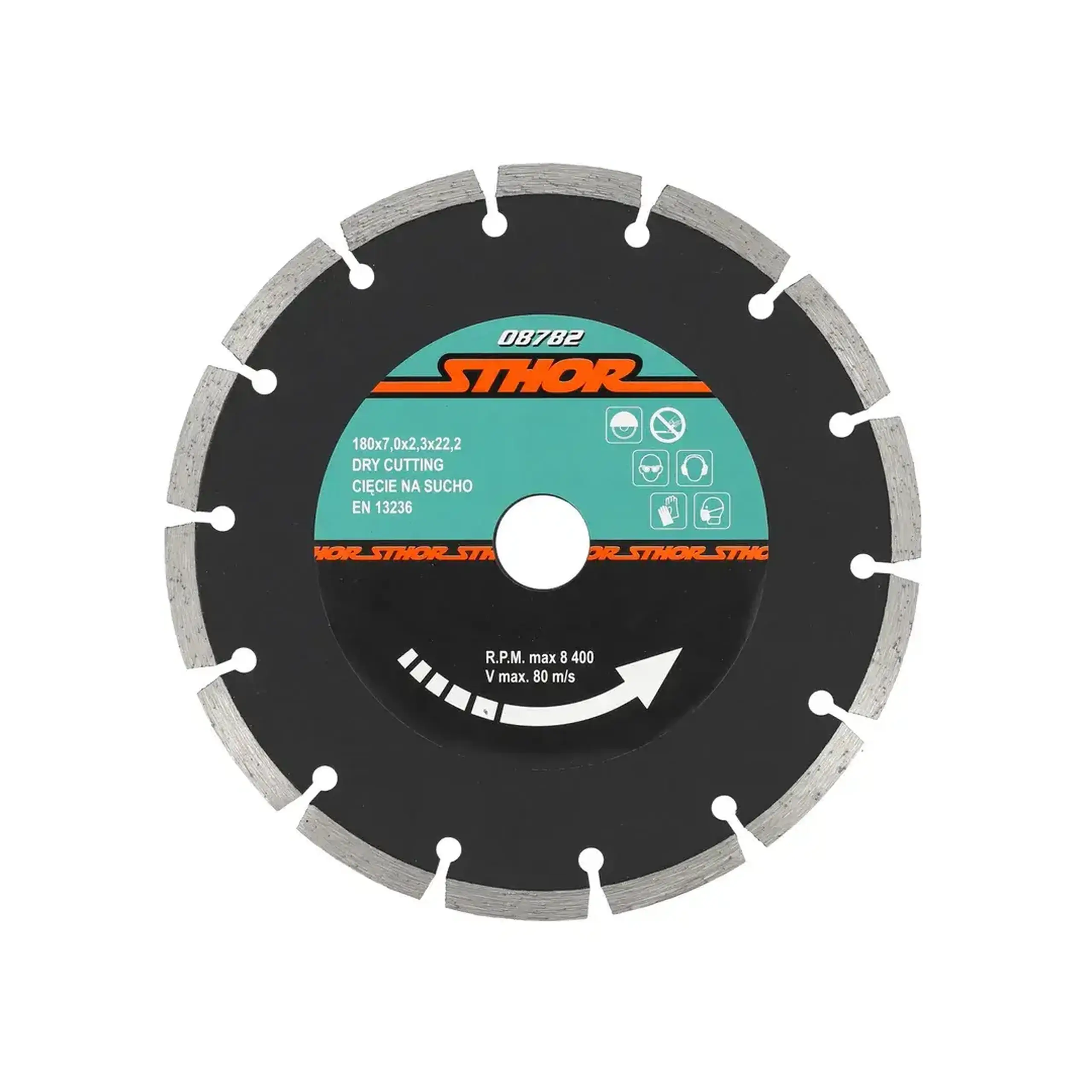 Disc diamantat segmentat pentru beton 125 * 22.2 mm Sthor - Diametru 180 *